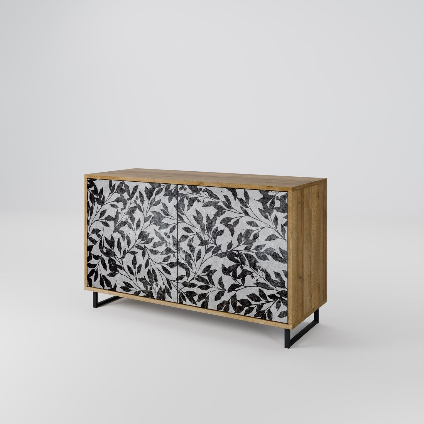 Credenza CHARCOAL SPROUT a 2 ante effetto rovere