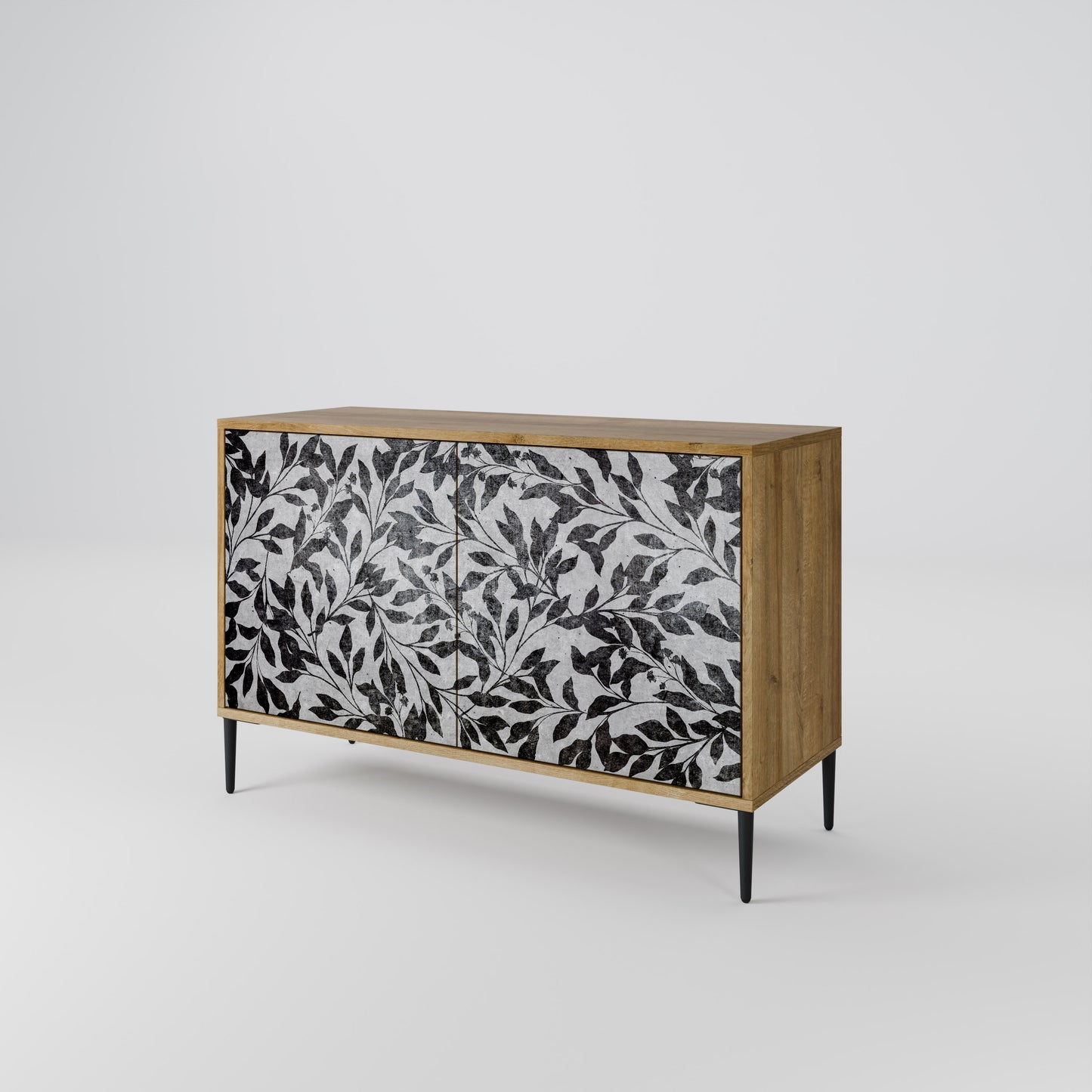 Credenza CHARCOAL SPROUT a 2 ante effetto rovere
