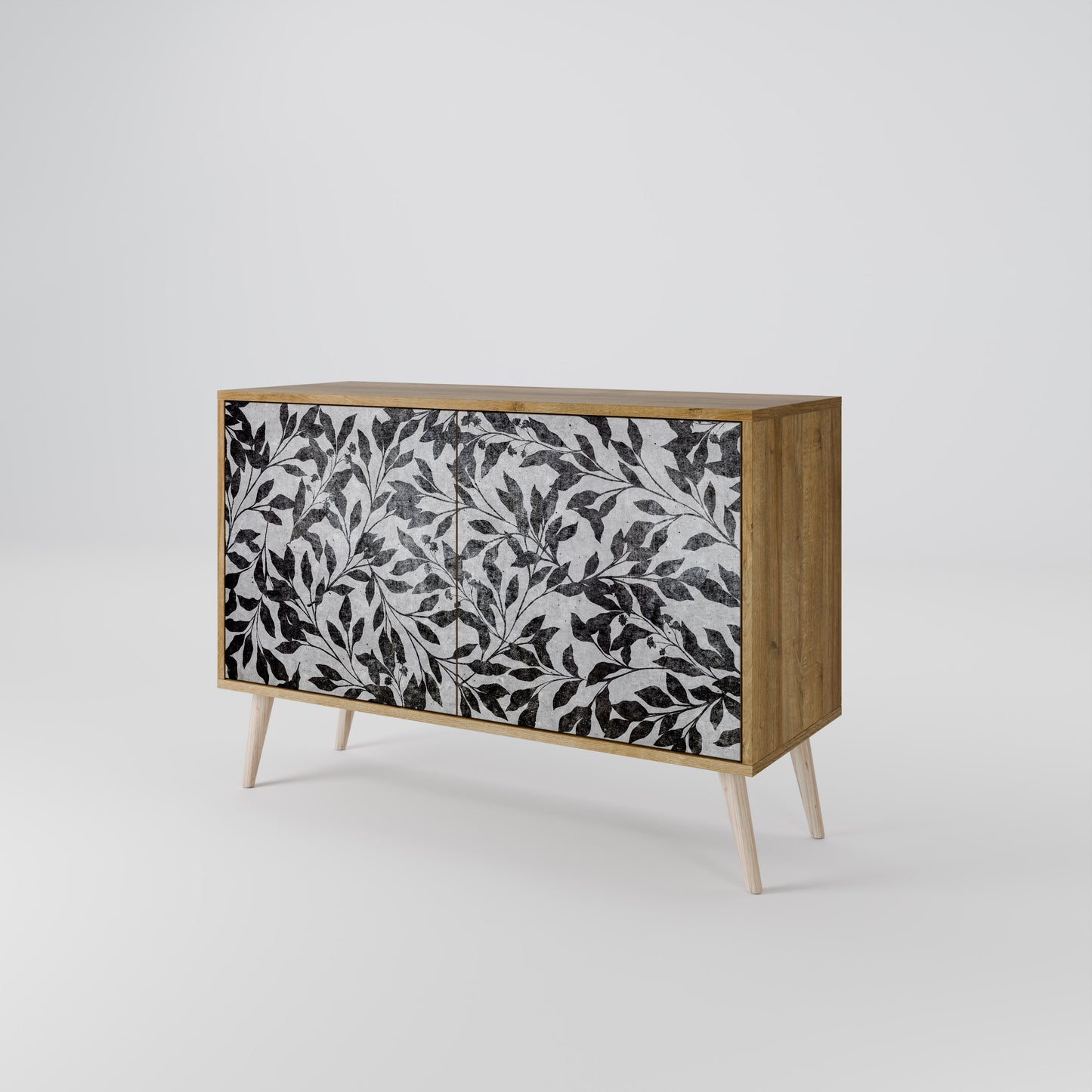 Credenza CHARCOAL SPROUT a 2 ante effetto rovere