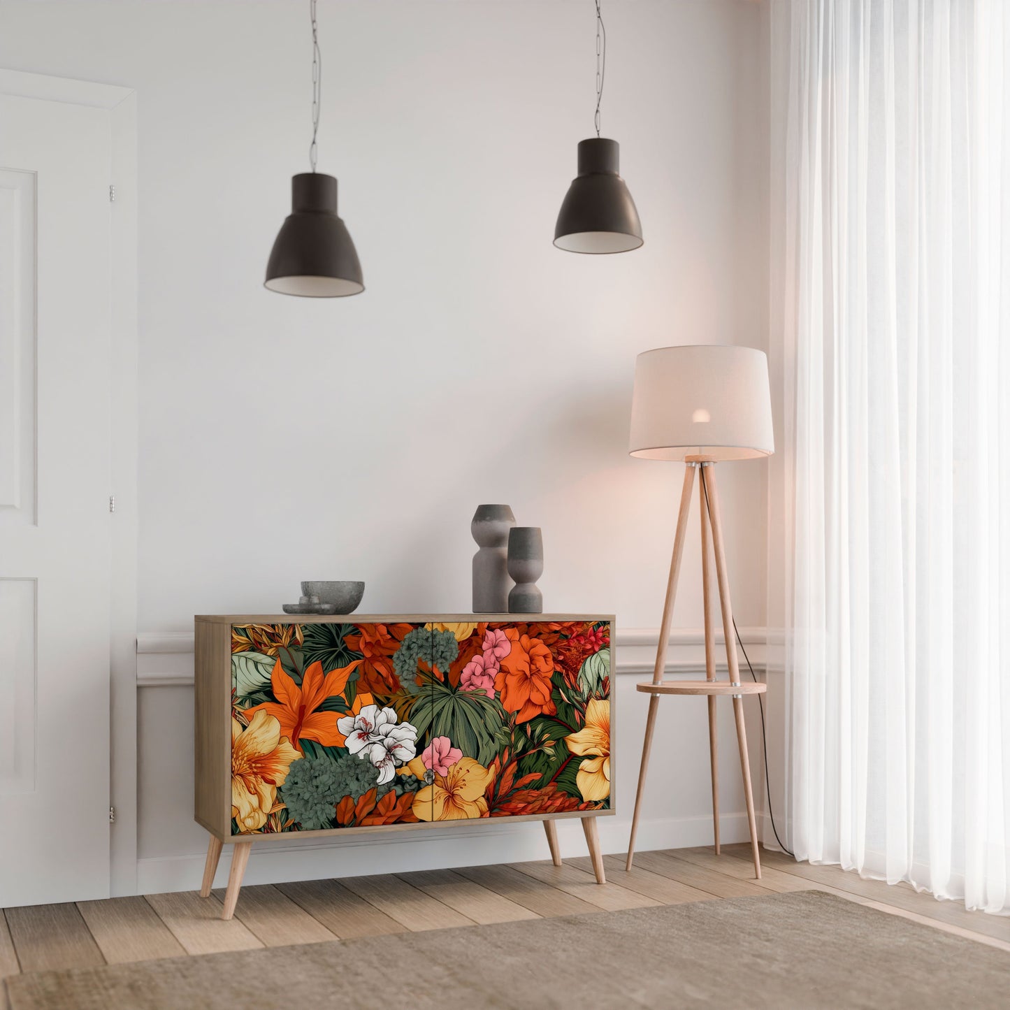 Credenza RADIANT FLORA a 2 ante effetto rovere
