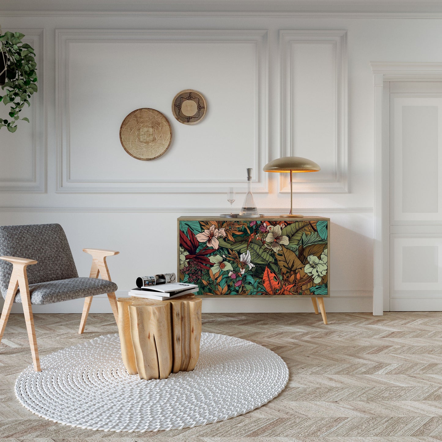 Credenza BOTANICAL EMERGENCE a 2 ante in effetto rovere
