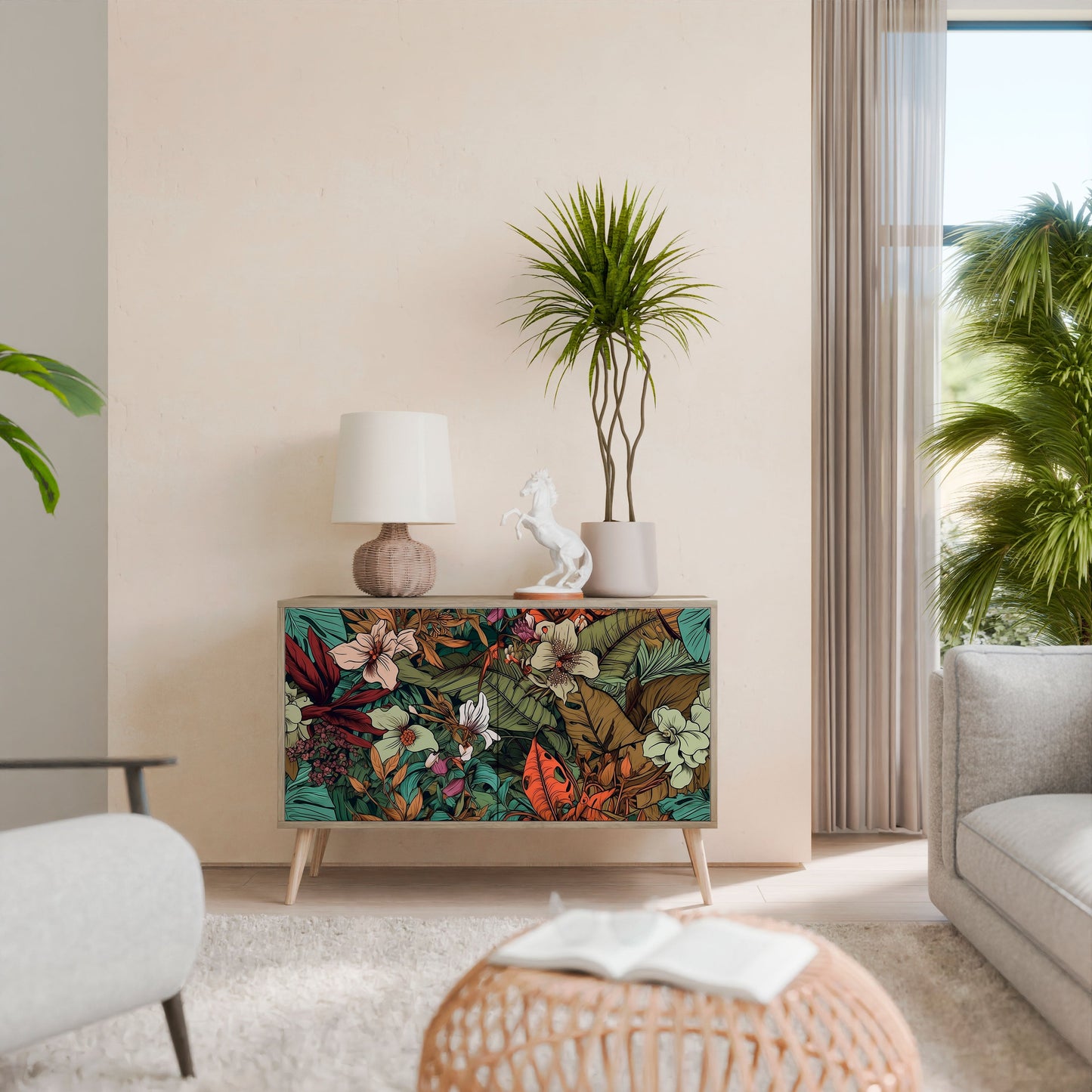 Credenza BOTANICAL EMERGENCE a 2 ante in effetto rovere