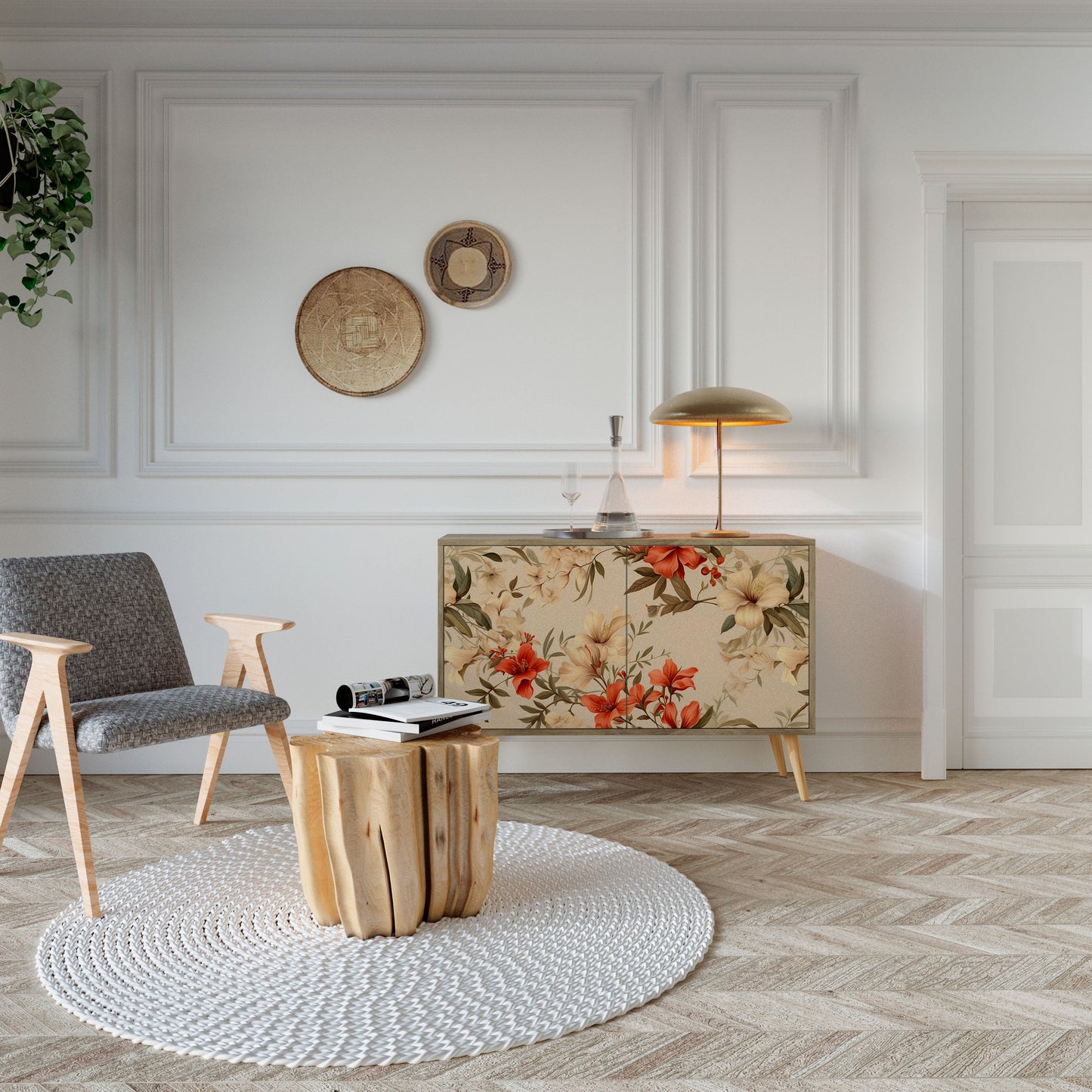 Credenza BLOOMING HARMONY a 2 ante in effetto rovere