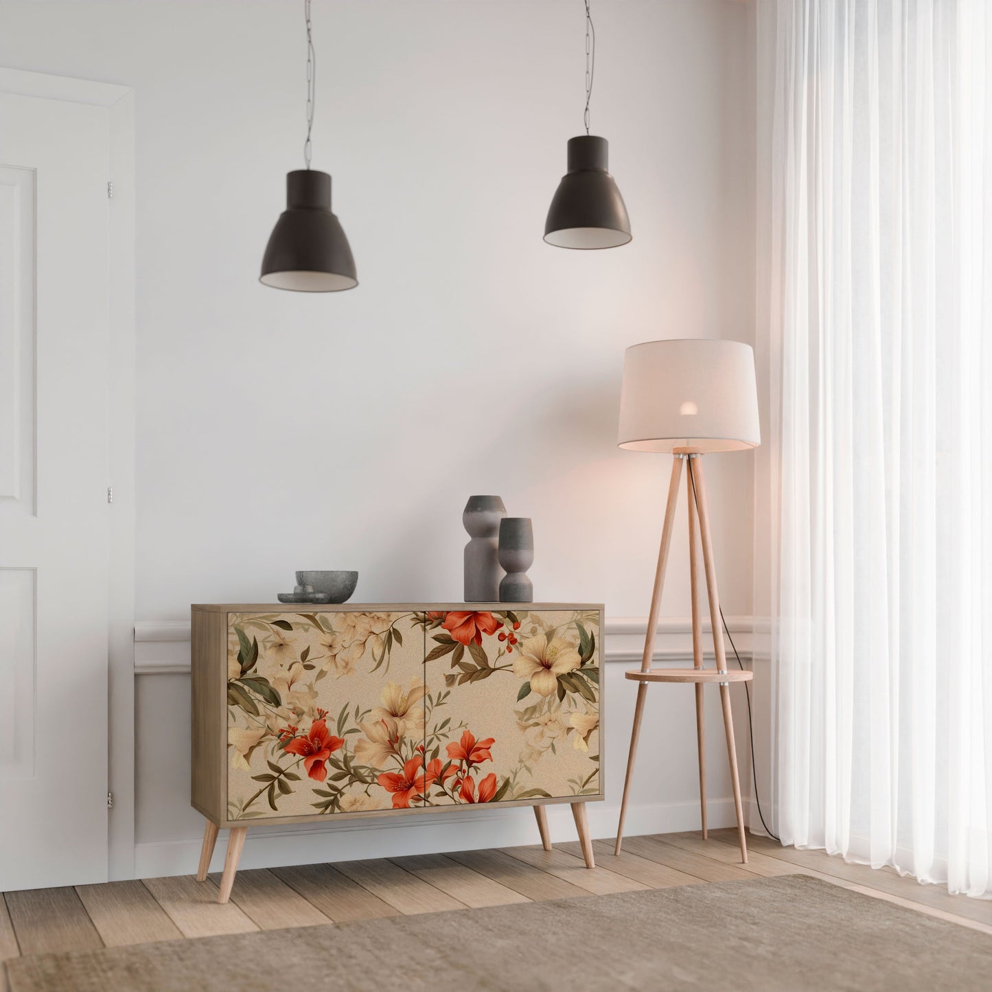 Credenza BLOOMING HARMONY a 2 ante in effetto rovere