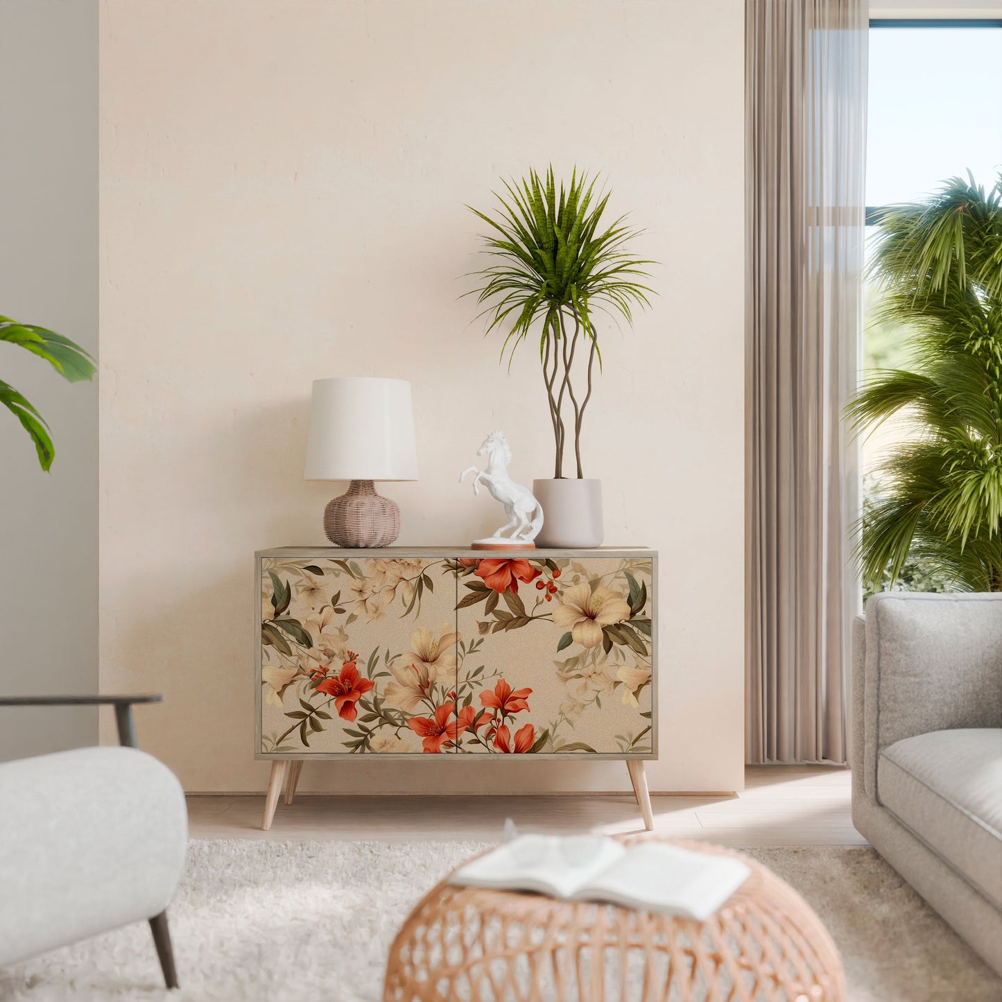 Credenza BLOOMING HARMONY a 2 ante in effetto rovere