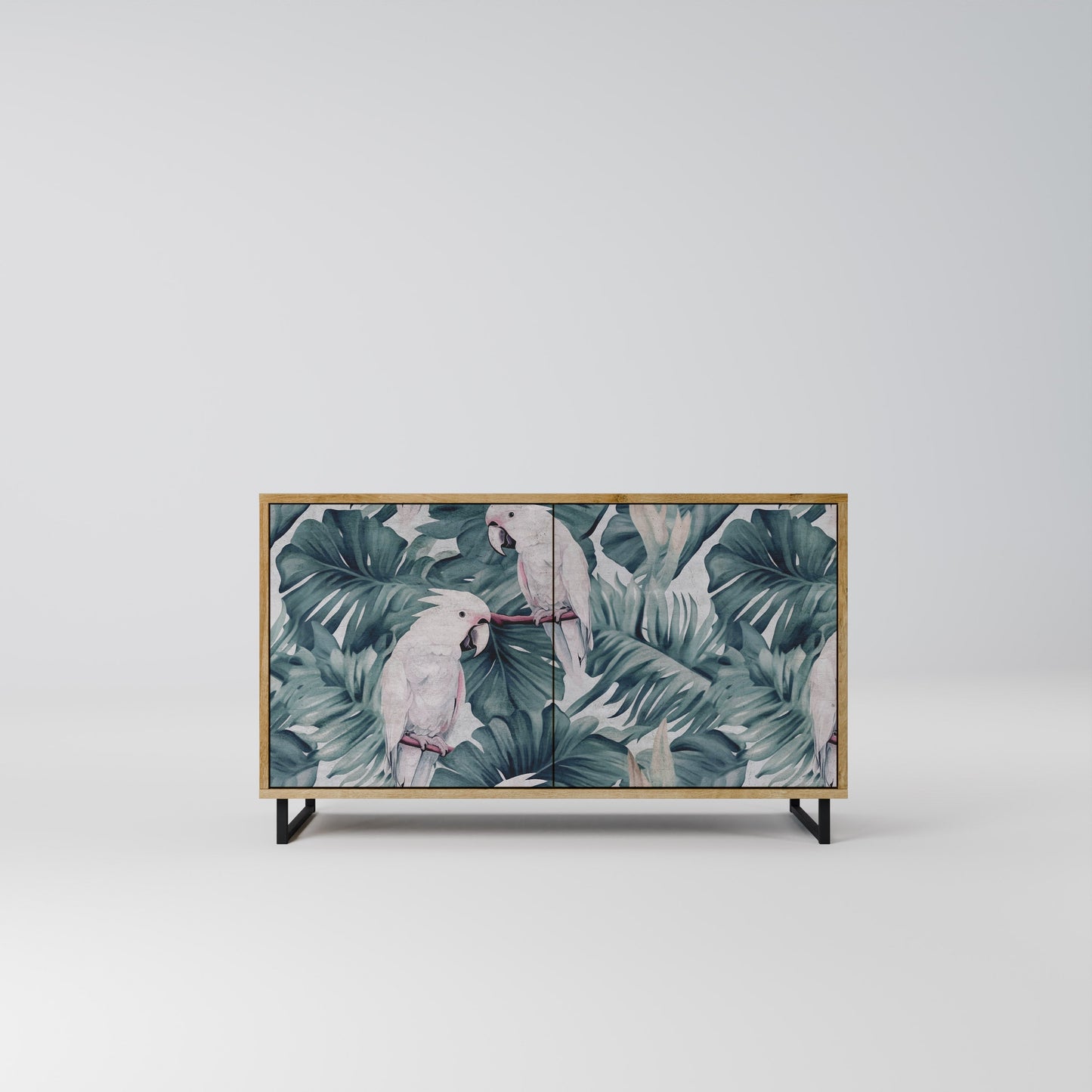 Credenza a 2 ante POPINJAY LOOK in effetto rovere