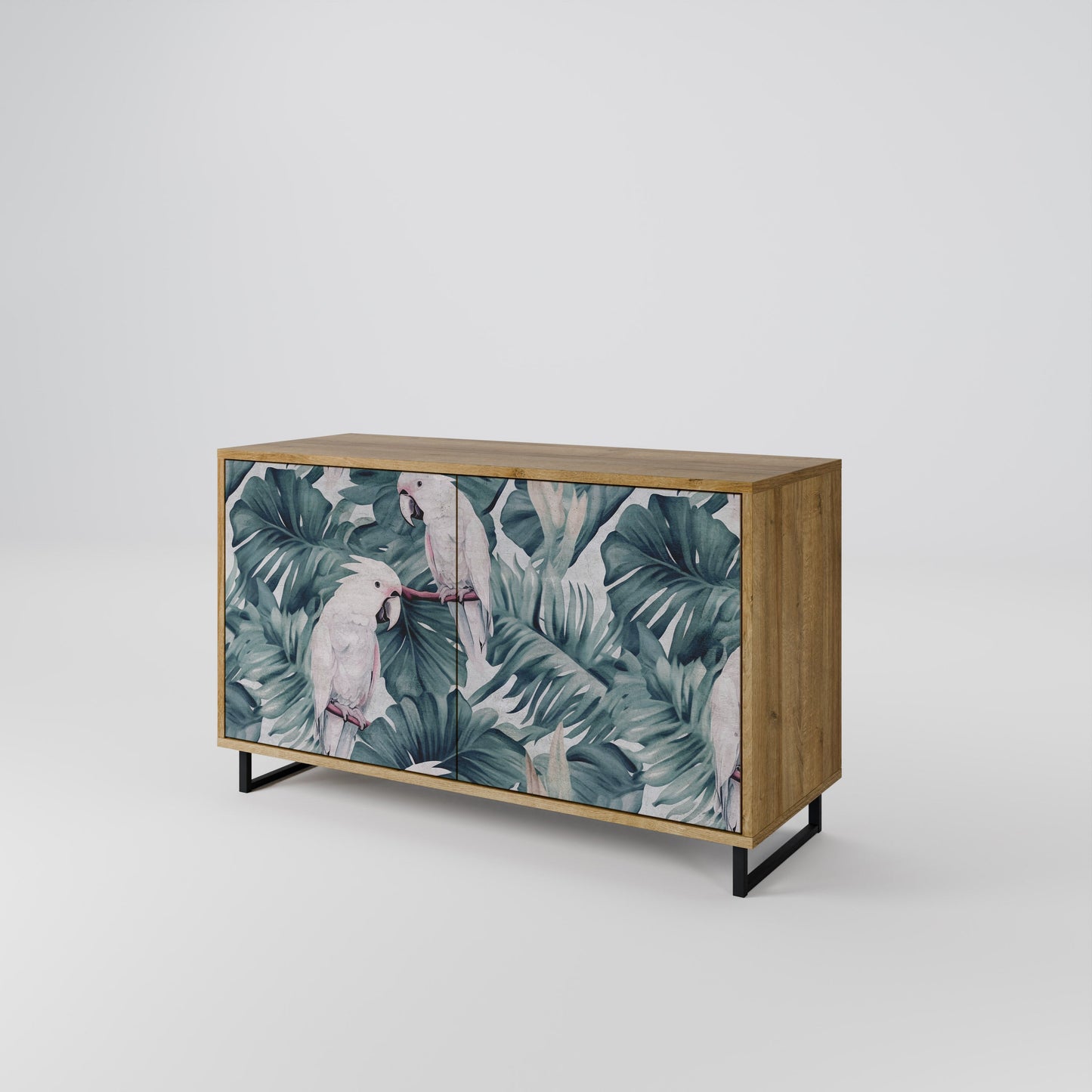 Credenza a 2 ante POPINJAY LOOK in effetto rovere