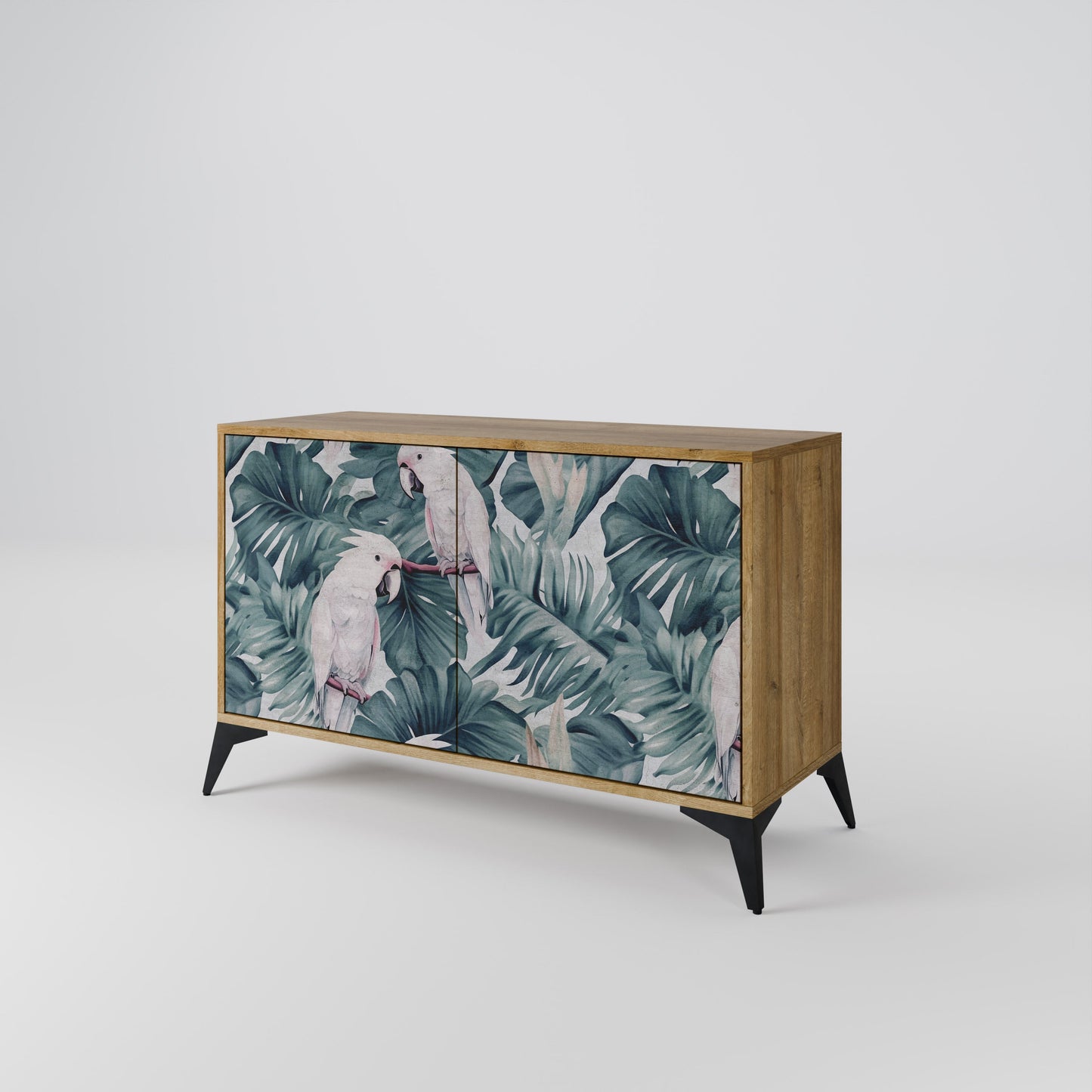 Credenza a 2 ante POPINJAY LOOK in effetto rovere