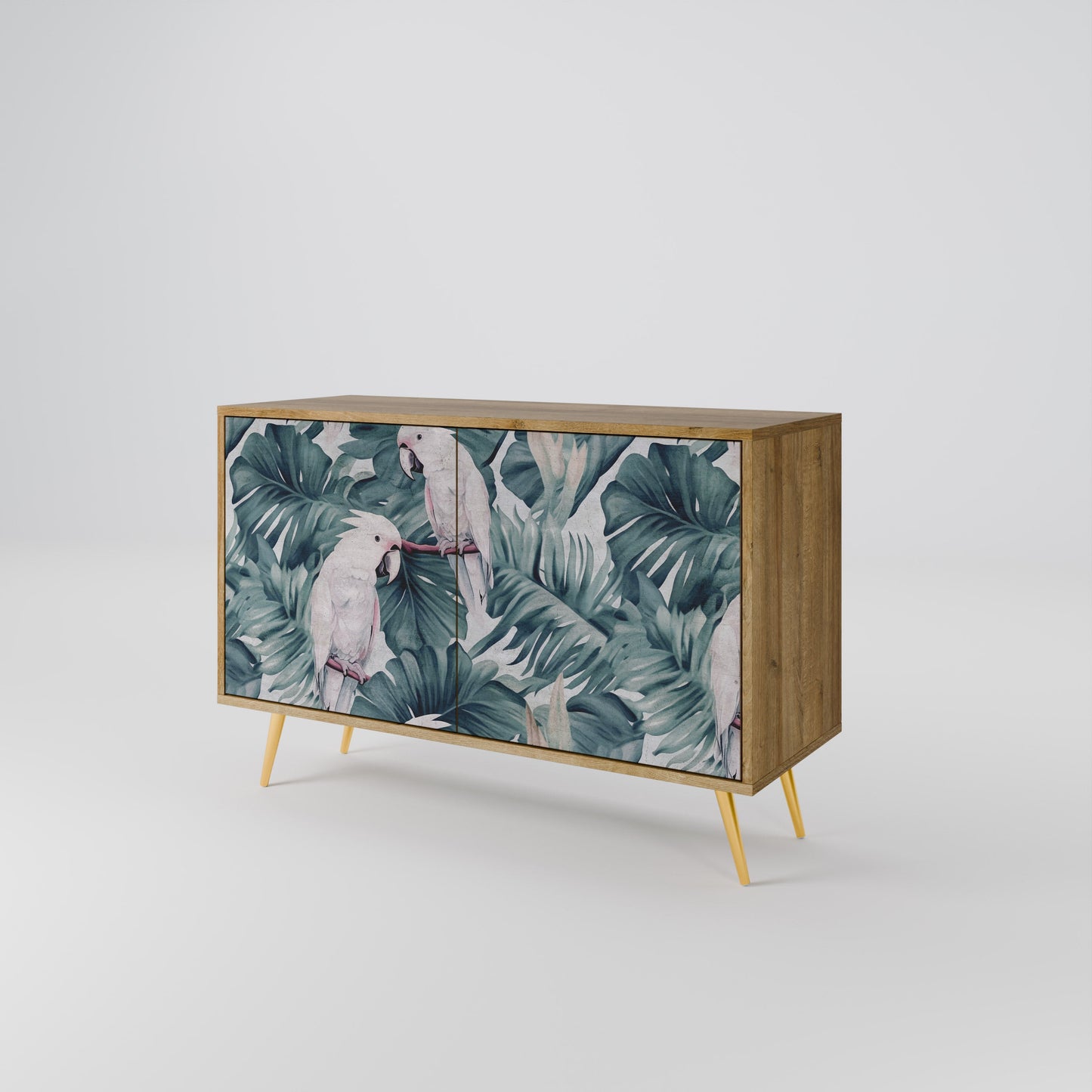 Credenza a 2 ante POPINJAY LOOK in effetto rovere