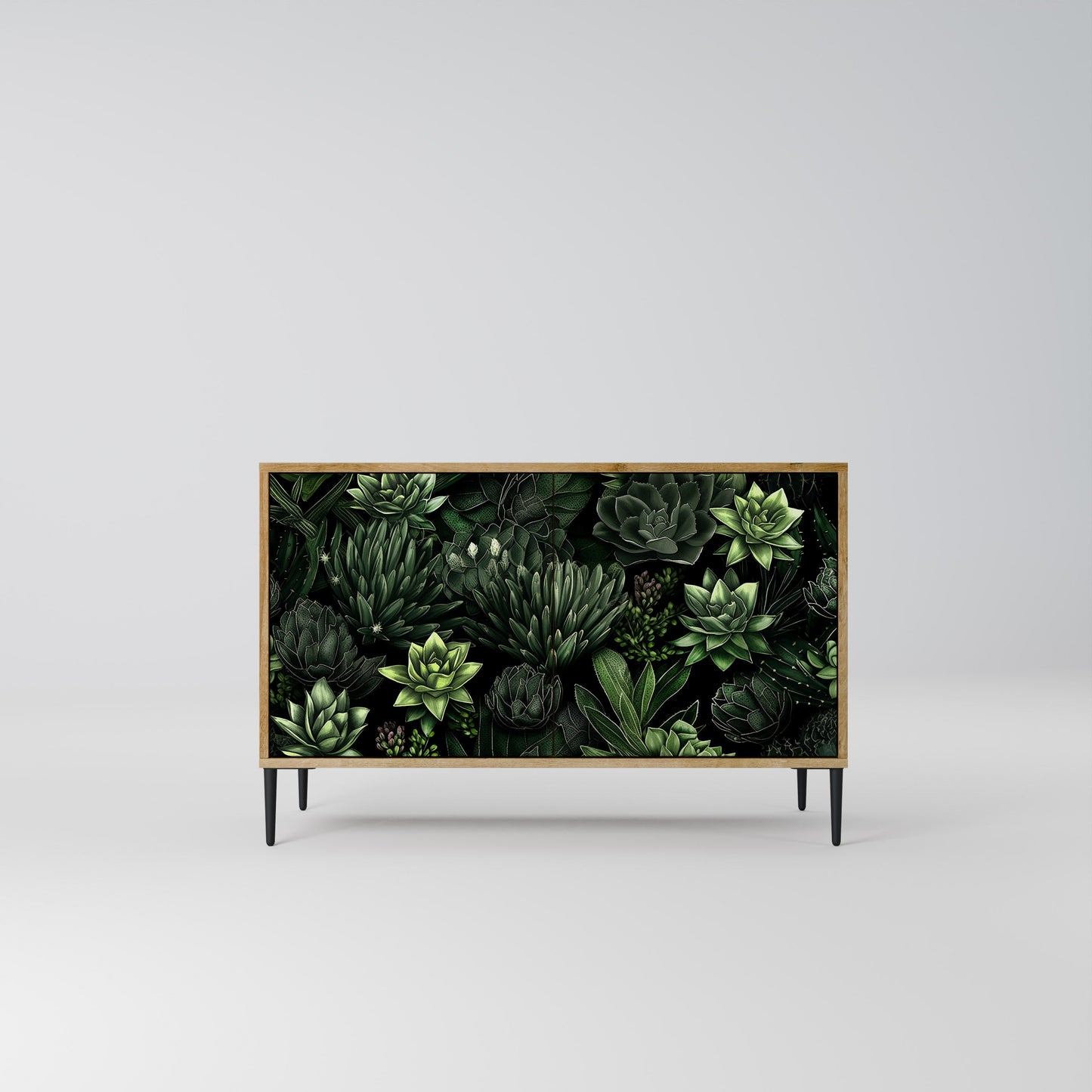 Credenza a 2 ante SUCCULENT JUNGLE in effetto rovere