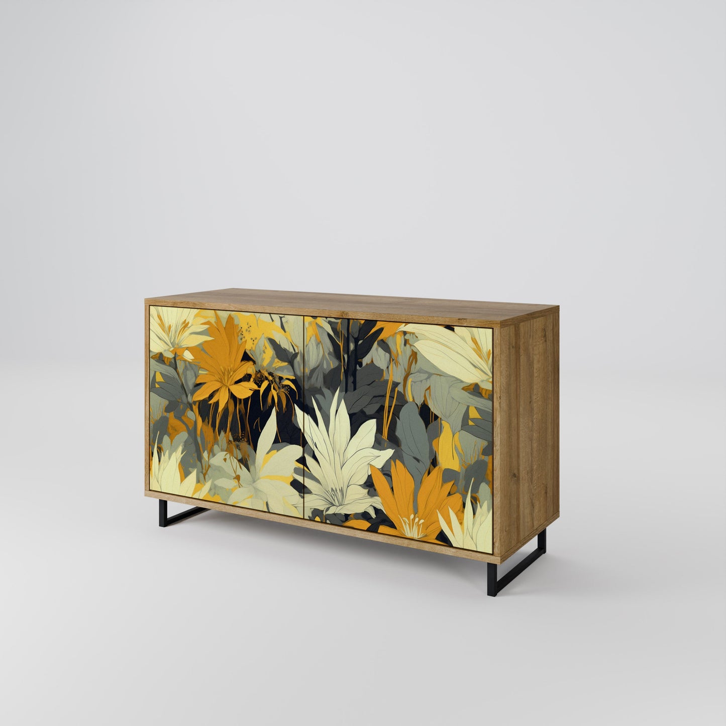 Credenza a 2 ante SUNKISSED LILY in effetto rovere