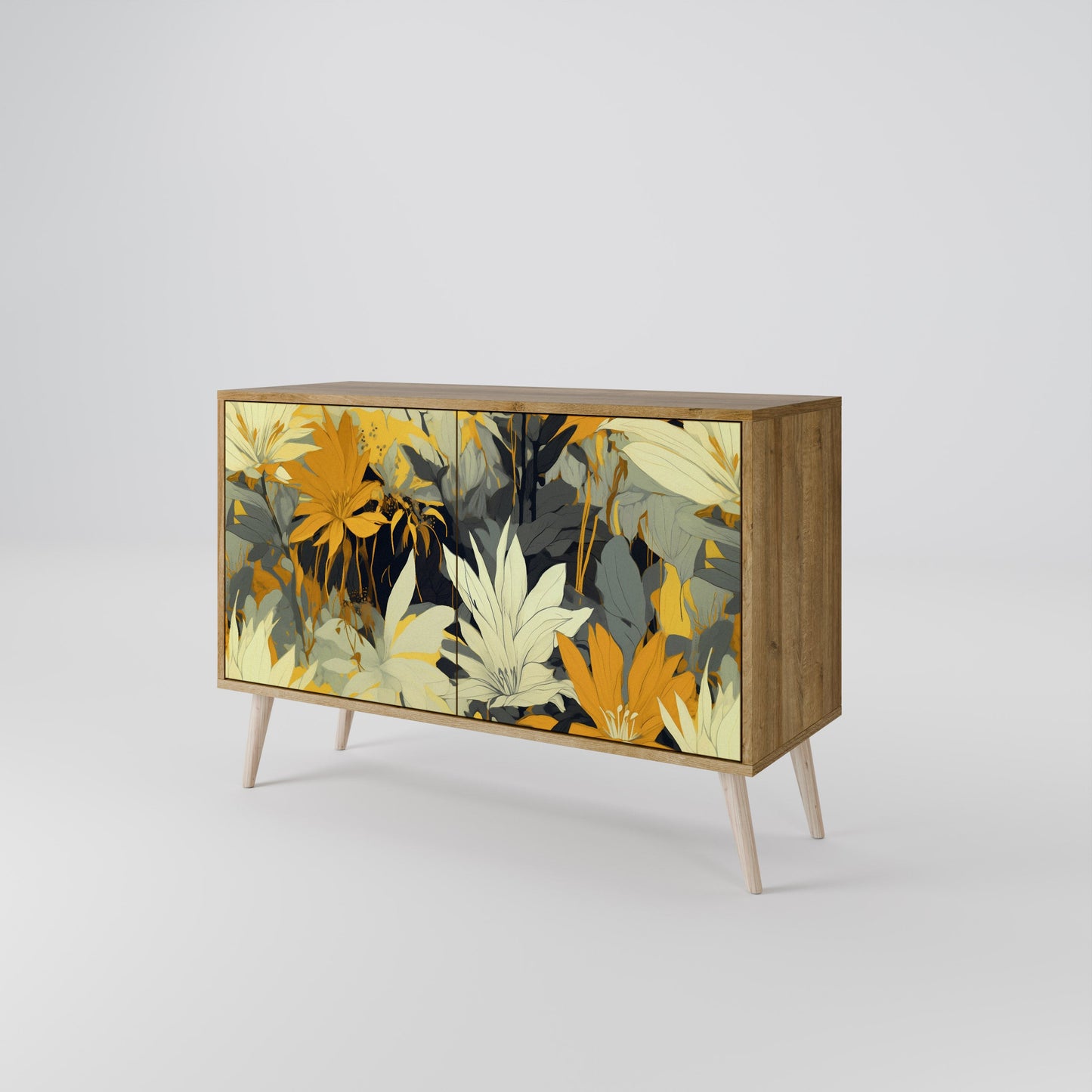 Credenza a 2 ante SUNKISSED LILY in effetto rovere