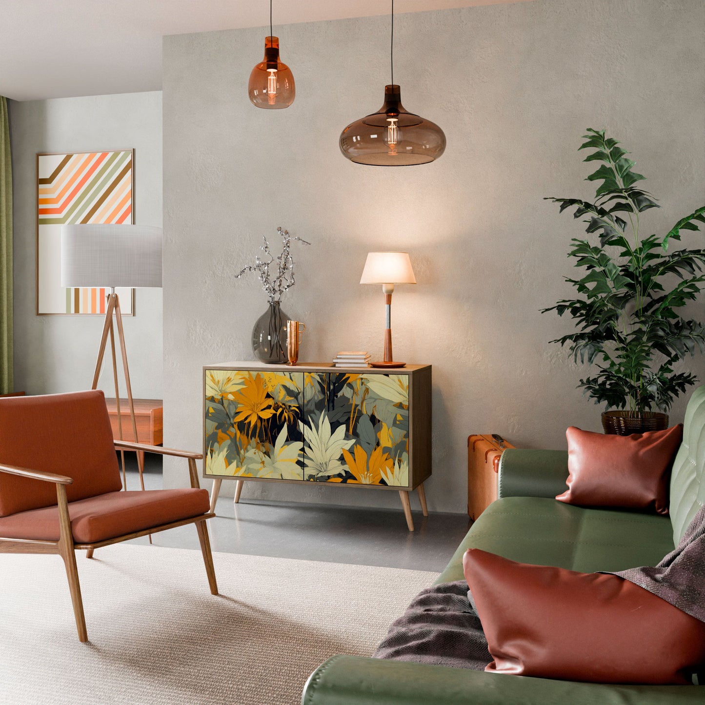 Credenza a 2 ante SUNKISSED LILY in effetto rovere