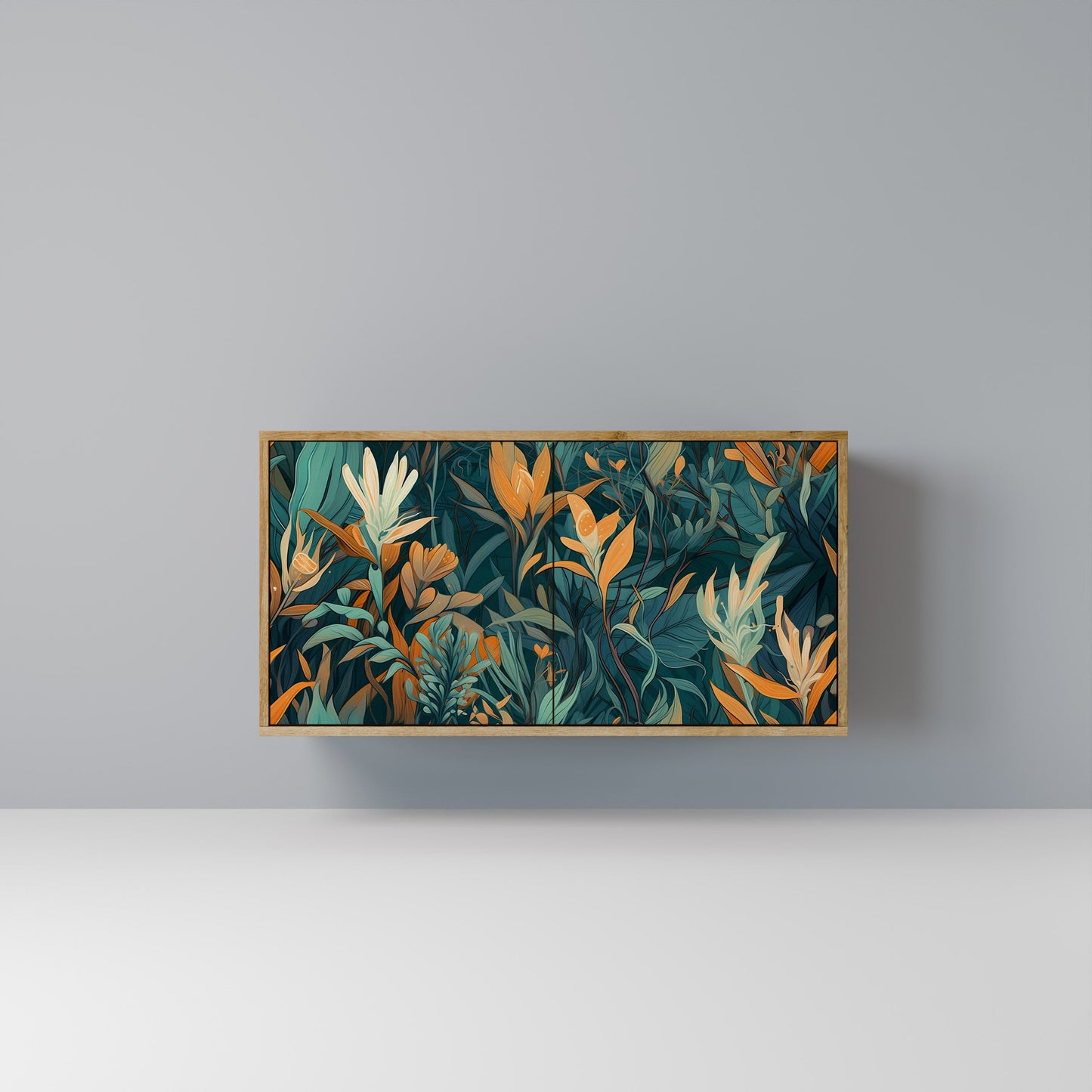 Credenza FLORAL SERENITY a 2 ante in effetto rovere