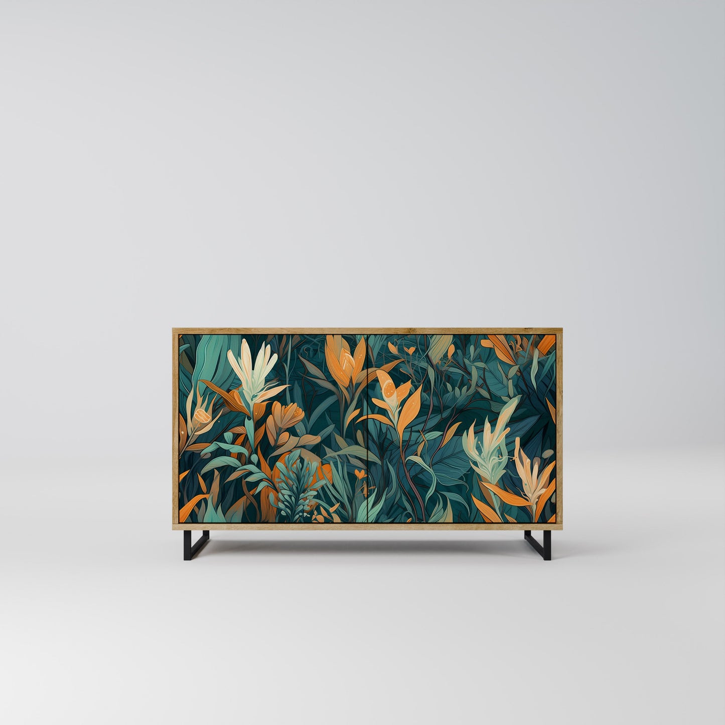 Credenza FLORAL SERENITY a 2 ante in effetto rovere