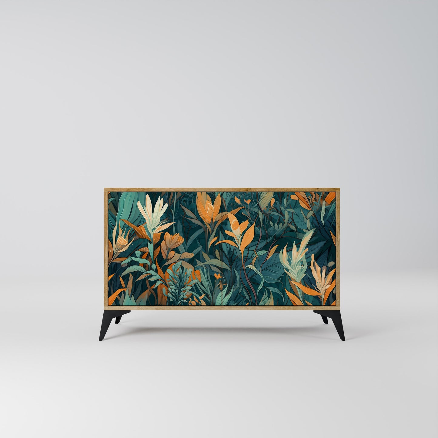 Credenza FLORAL SERENITY a 2 ante in effetto rovere
