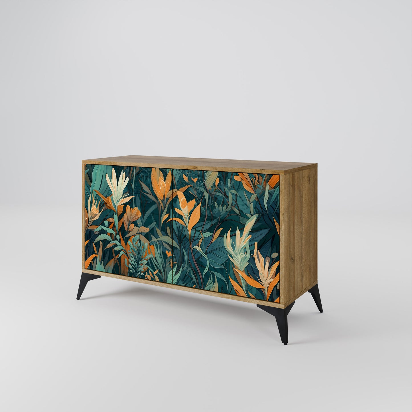 Credenza FLORAL SERENITY a 2 ante in effetto rovere