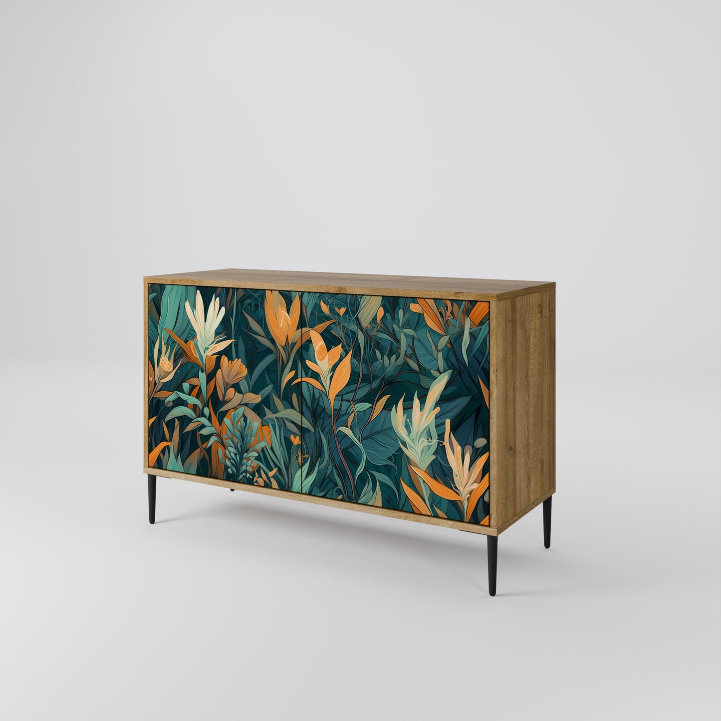 Credenza FLORAL SERENITY a 2 ante in effetto rovere