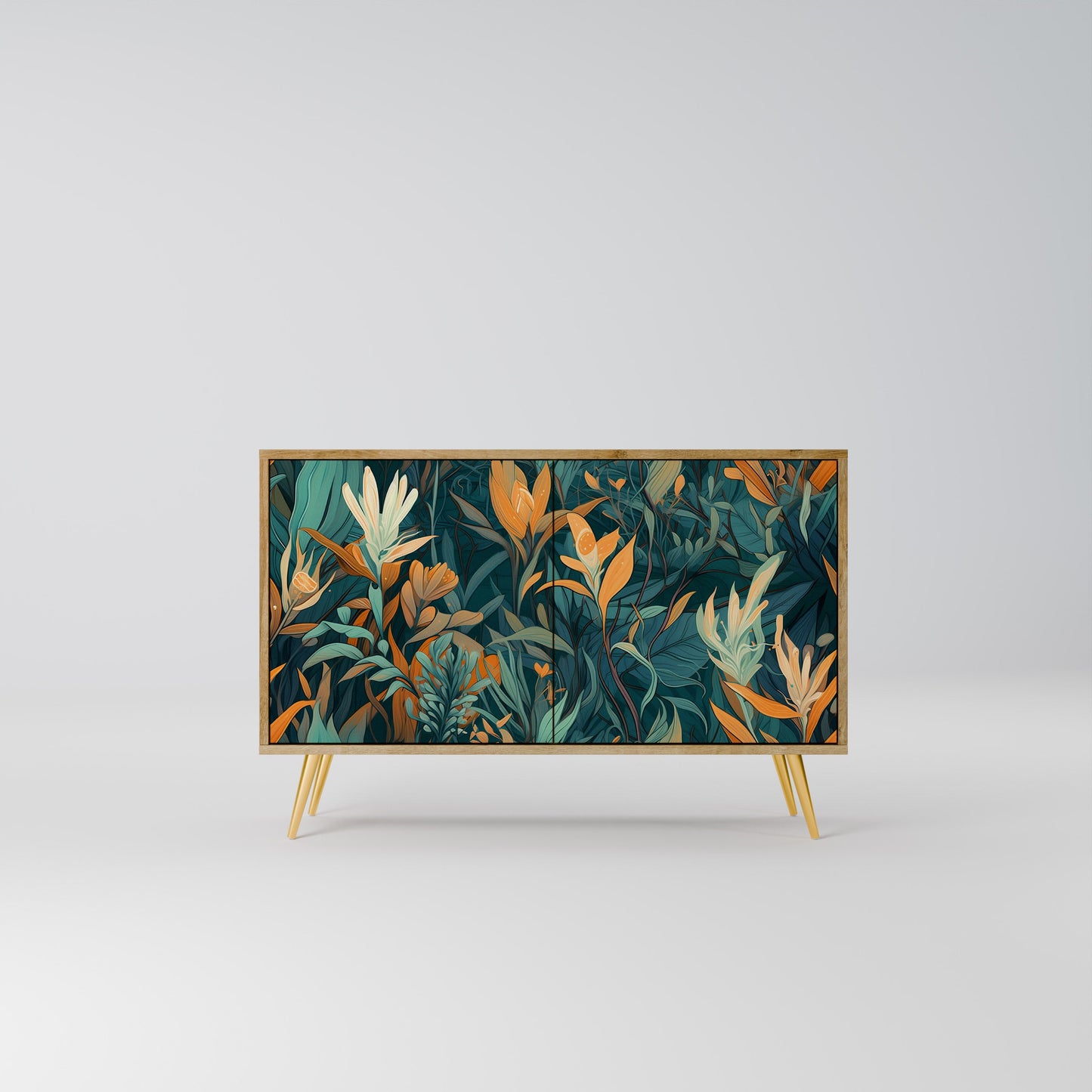 Credenza FLORAL SERENITY a 2 ante in effetto rovere