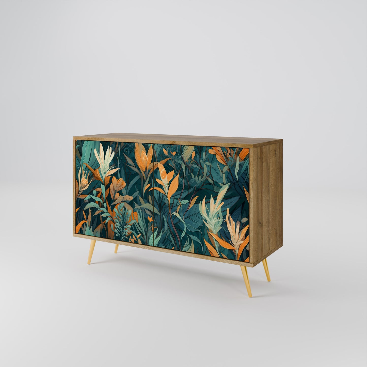 Credenza FLORAL SERENITY a 2 ante in effetto rovere