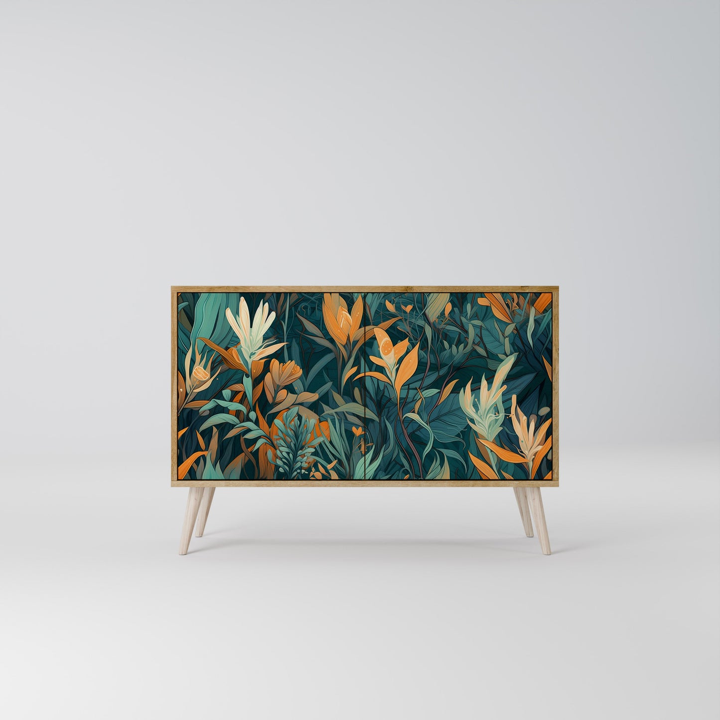 Credenza FLORAL SERENITY a 2 ante in effetto rovere
