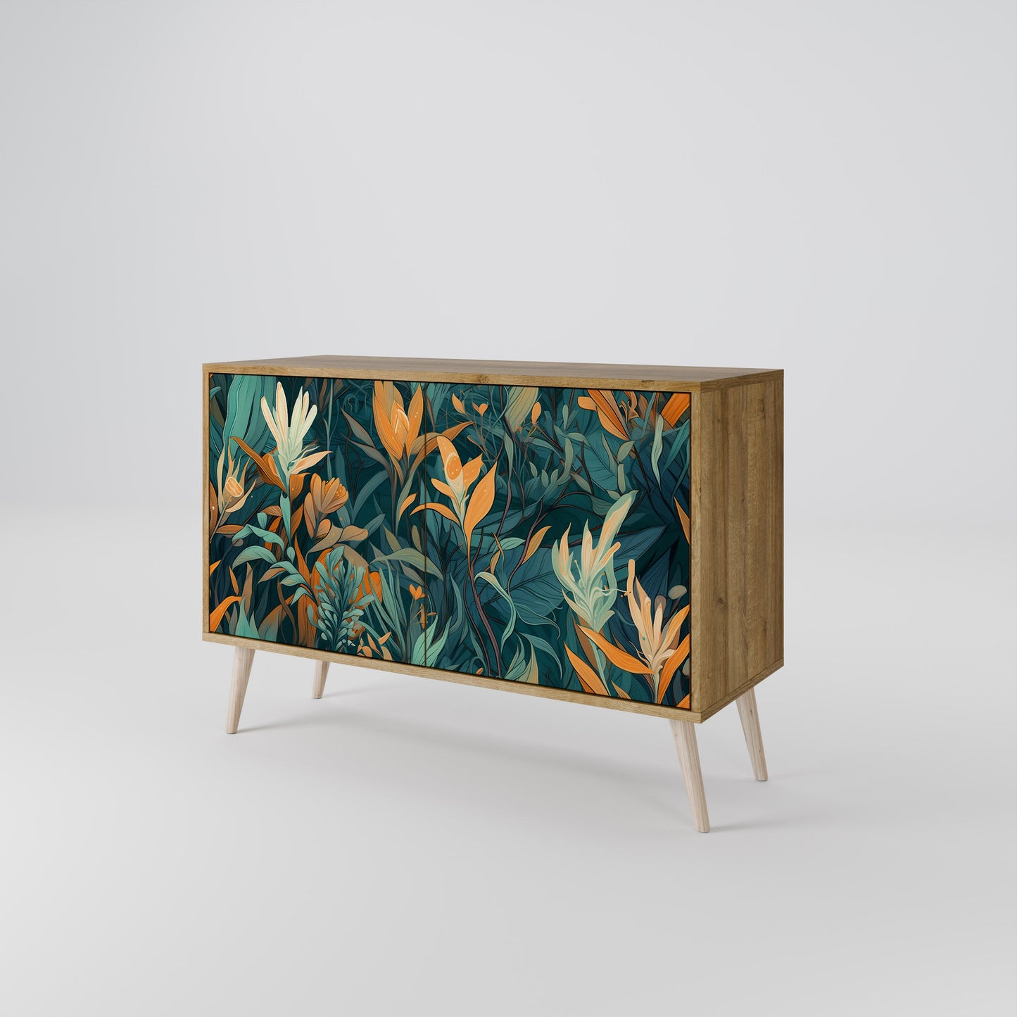 Credenza FLORAL SERENITY a 2 ante in effetto rovere