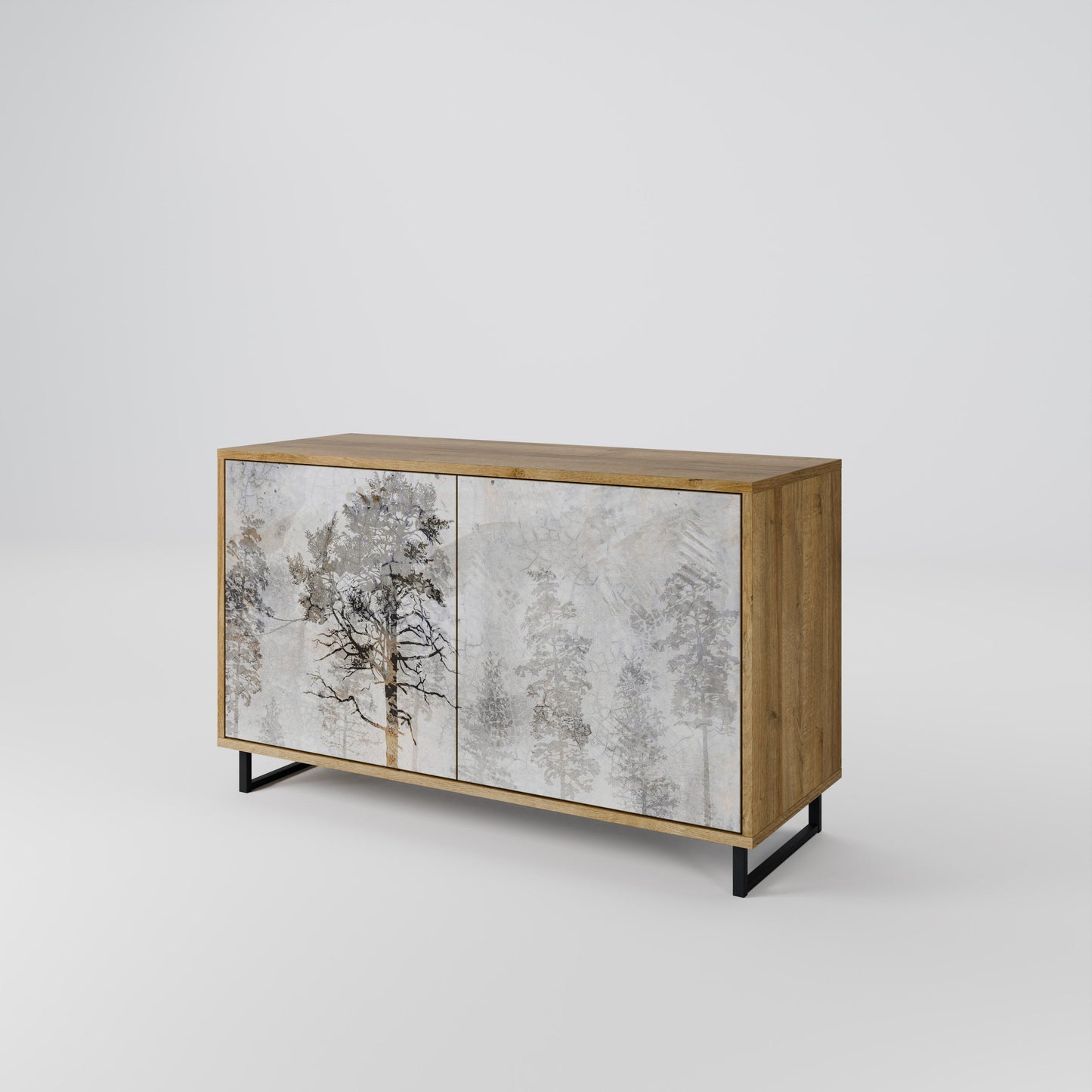 Credenza a 2 ante FADE IN THE TREES in effetto rovere