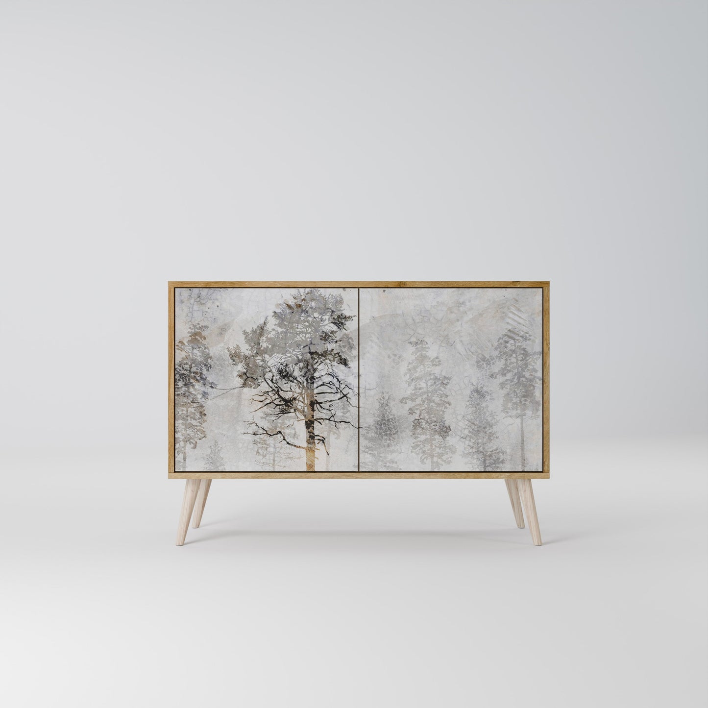 Credenza a 2 ante FADE IN THE TREES in effetto rovere