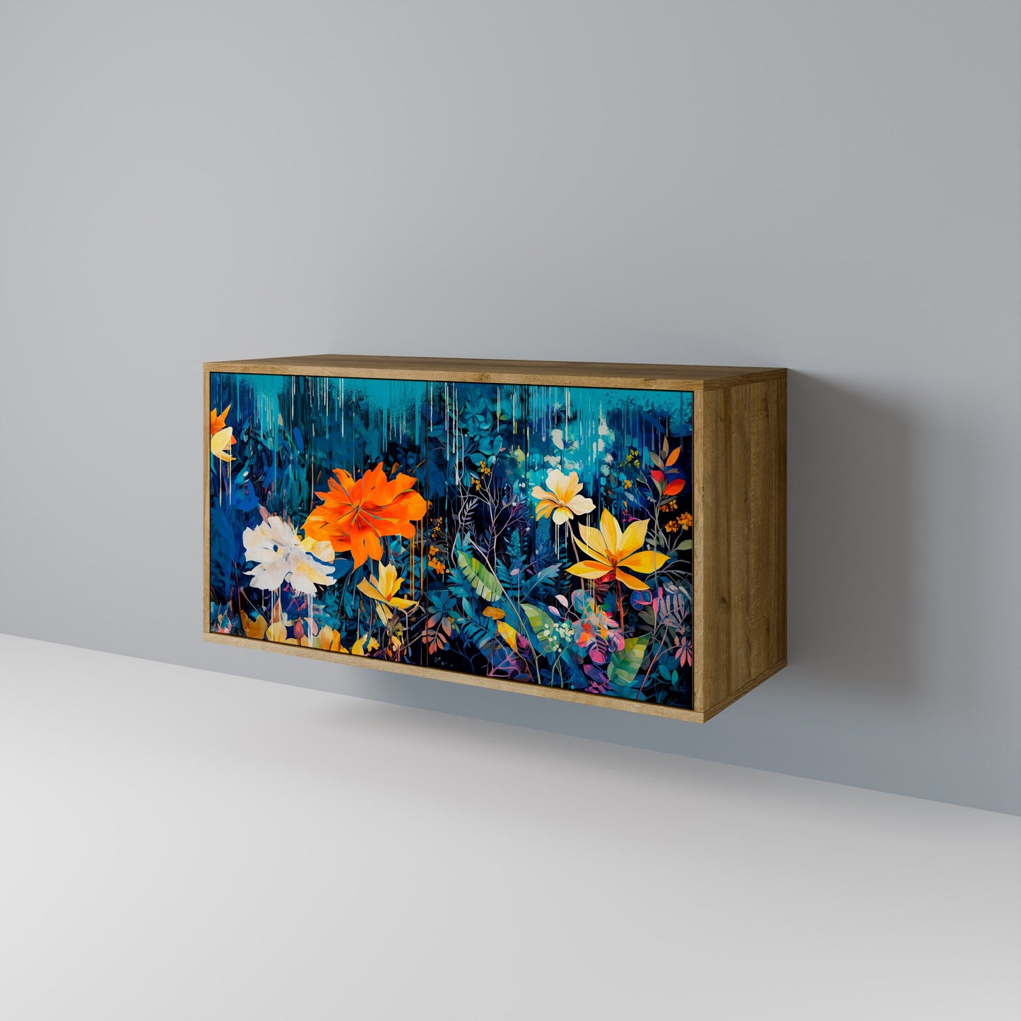 Credenza a 2 ante MIDNIGHT BLOSSOM in effetto rovere