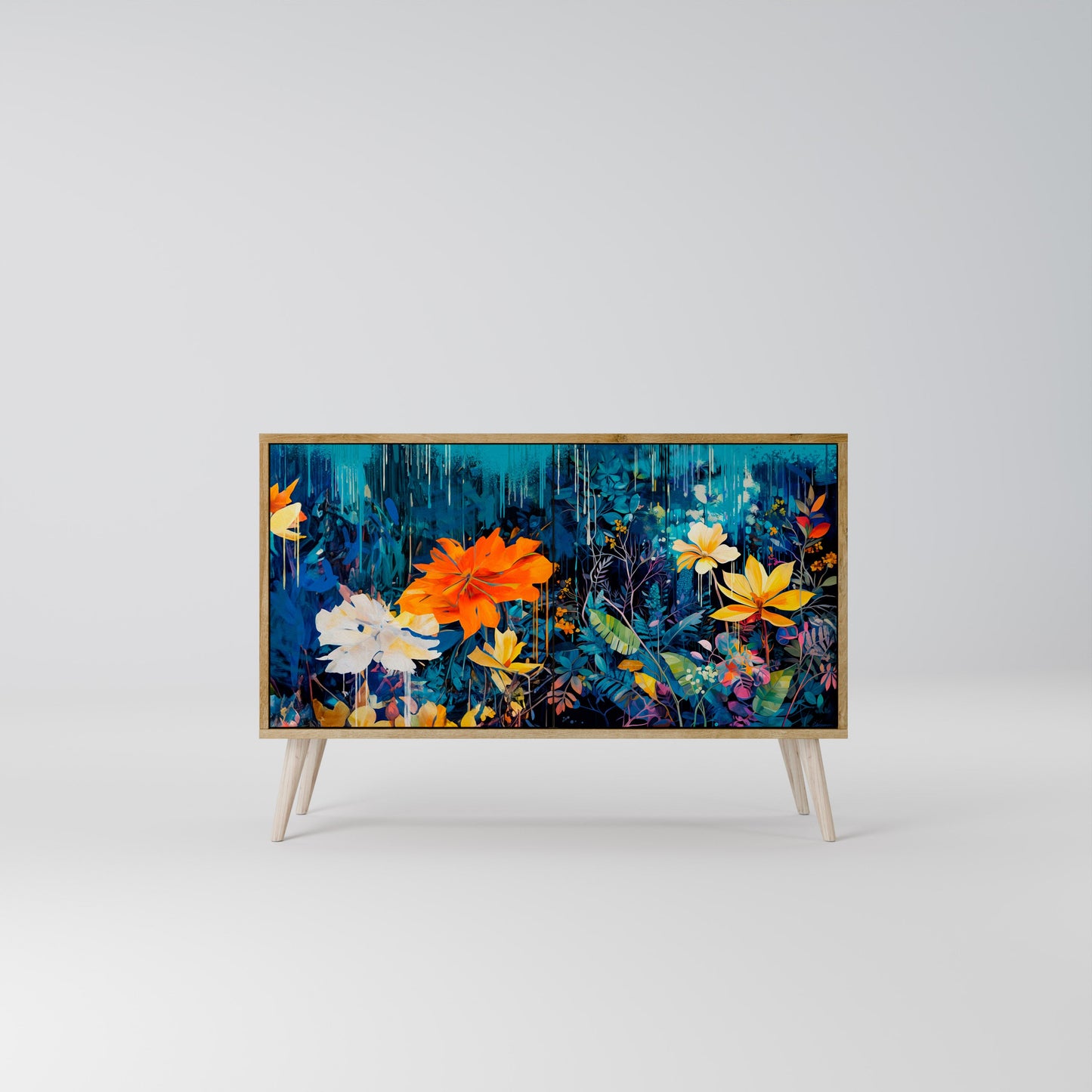 Credenza a 2 ante MIDNIGHT BLOSSOM in effetto rovere