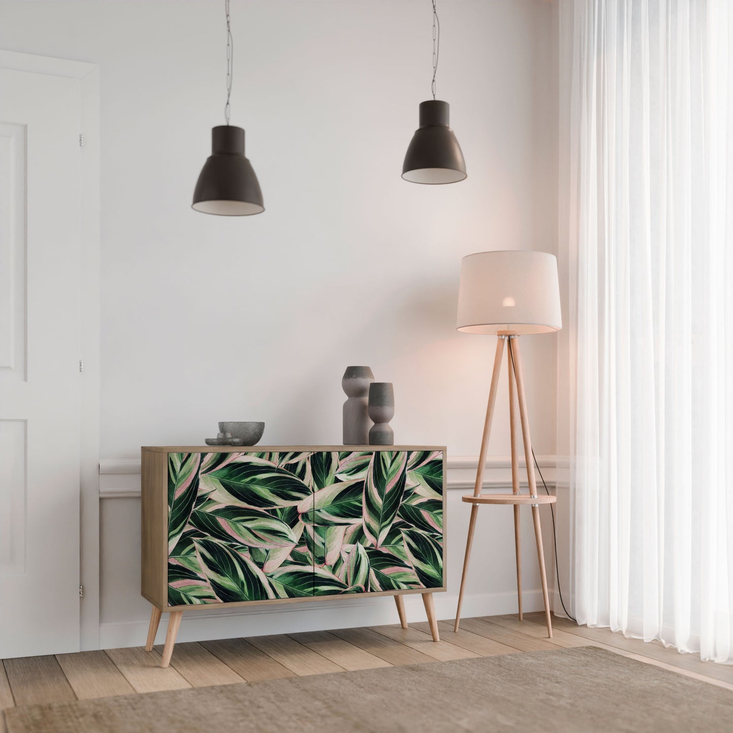 Credenza EERIE STROMANTHE a 2 ante in effetto rovere