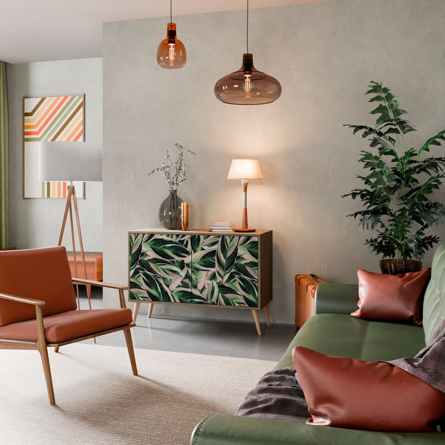 Credenza EERIE STROMANTHE a 2 ante in effetto rovere