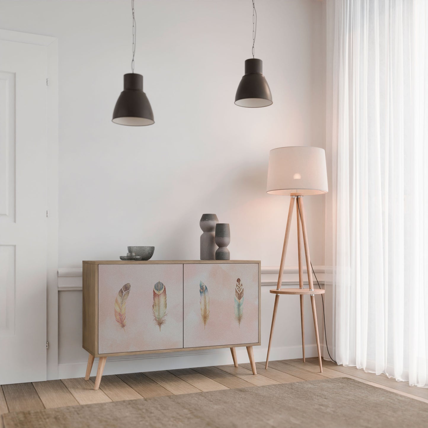 Credenza a 2 ante DELIQUESCE in effetto rovere
