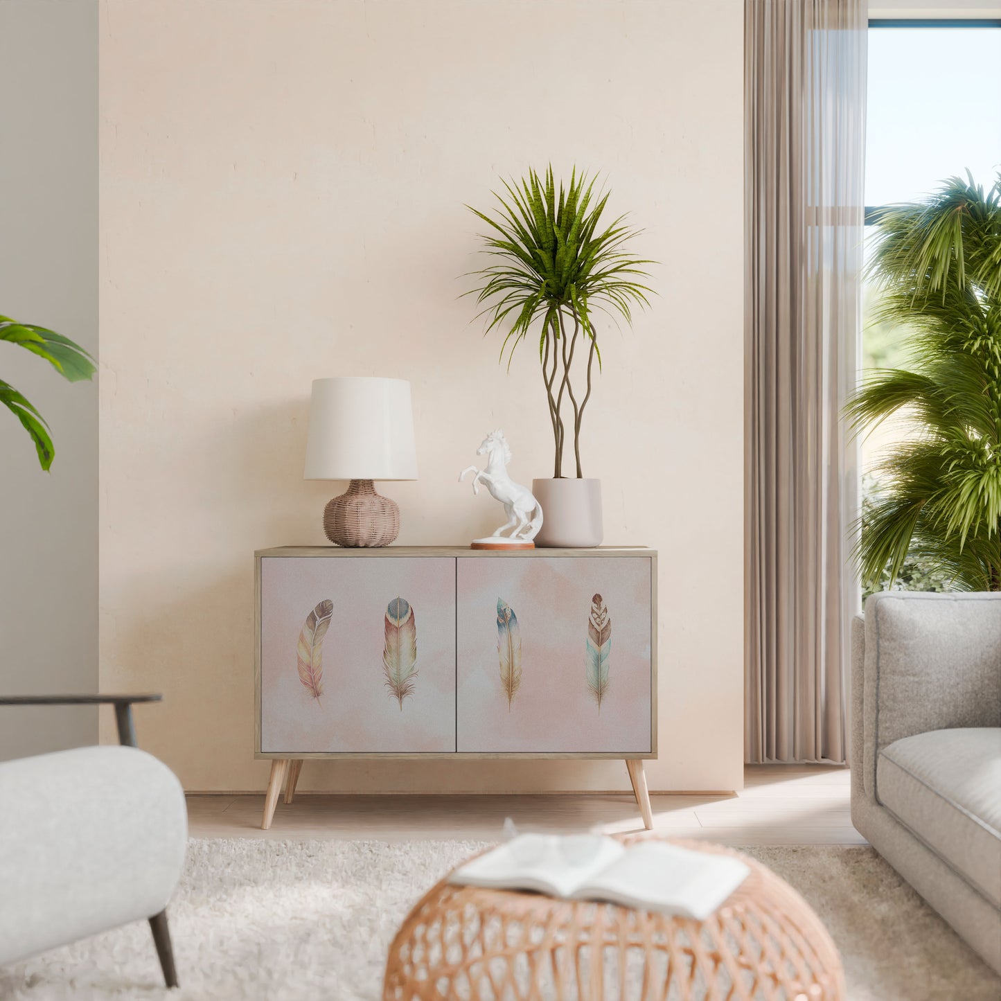 Credenza a 2 ante DELIQUESCE in effetto rovere