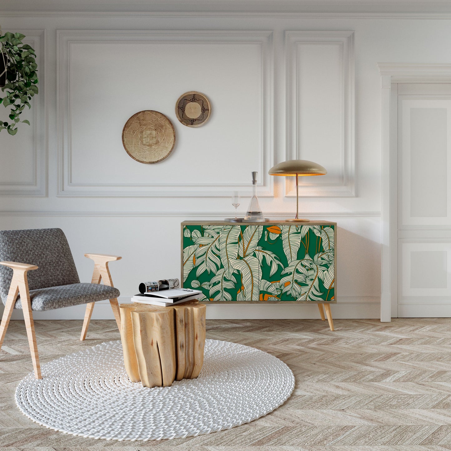 Credenza a 2 ante VERDANT PLEASURES in effetto rovere