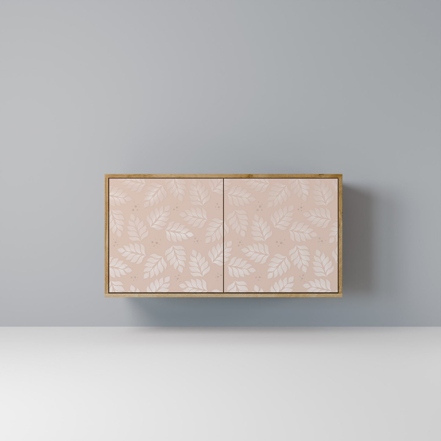 Credenza LEAVES ON BEIGE a 2 ante effetto rovere