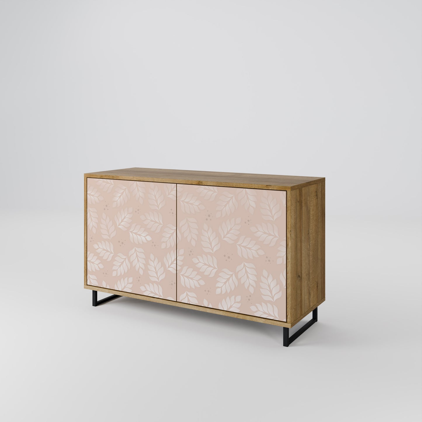 Credenza LEAVES ON BEIGE a 2 ante effetto rovere