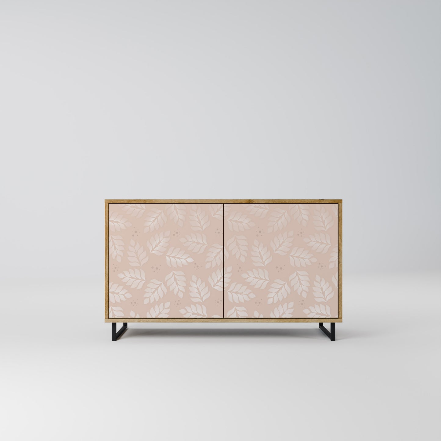 Credenza LEAVES ON BEIGE a 2 ante effetto rovere
