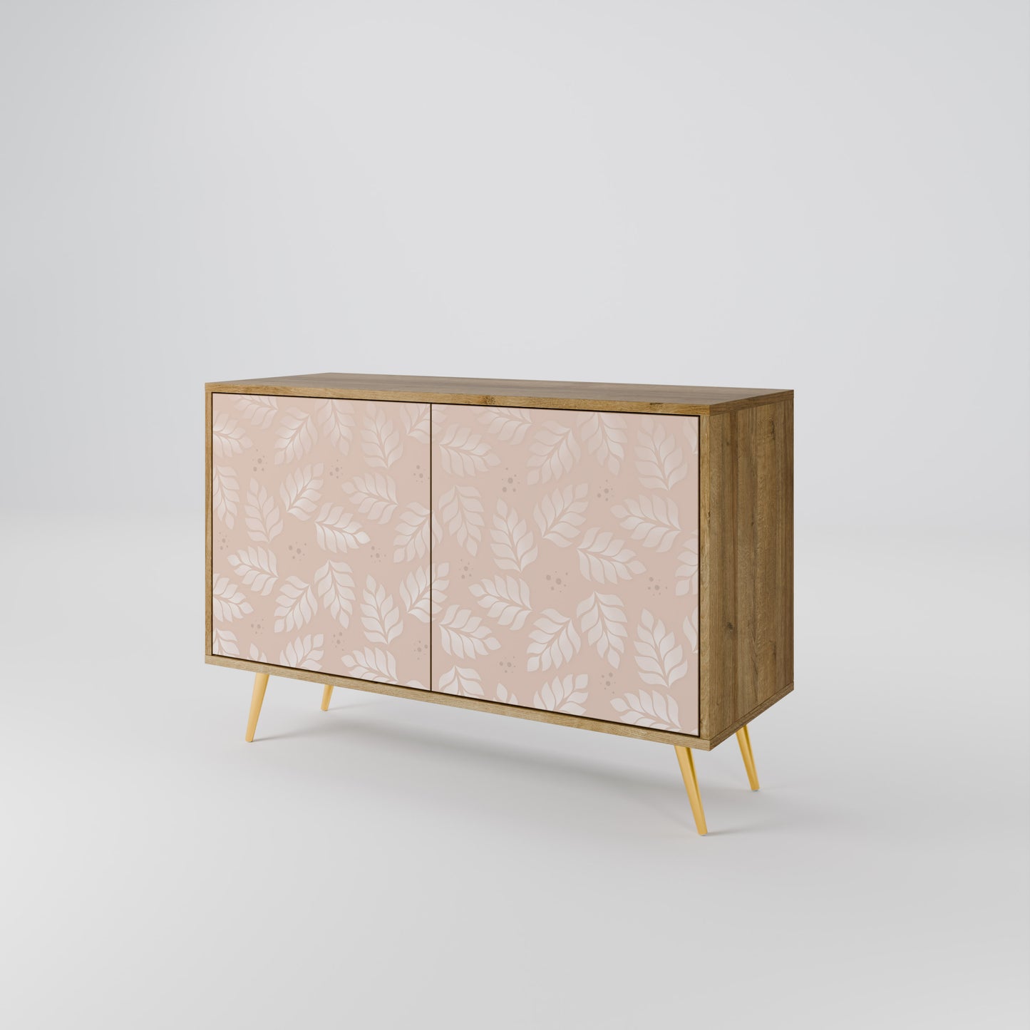 Credenza LEAVES ON BEIGE a 2 ante effetto rovere