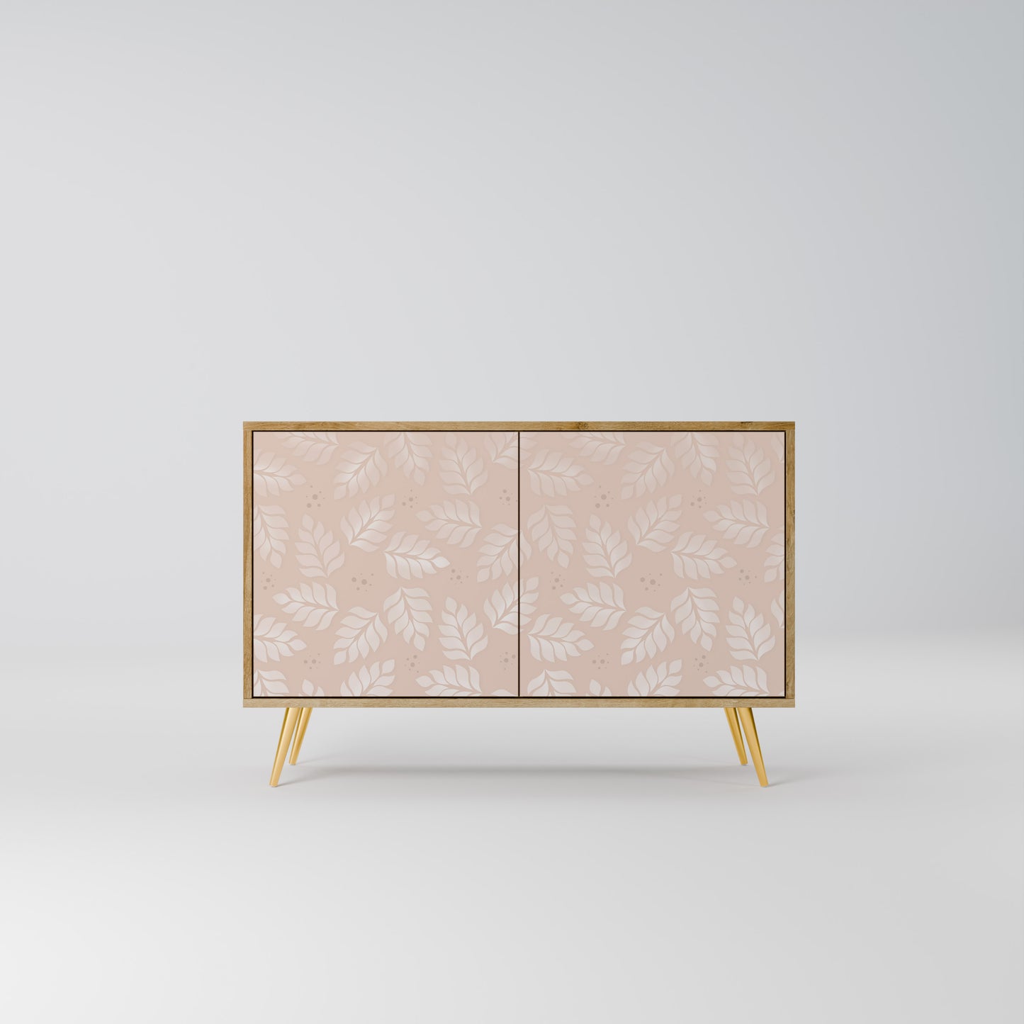 Credenza LEAVES ON BEIGE a 2 ante effetto rovere