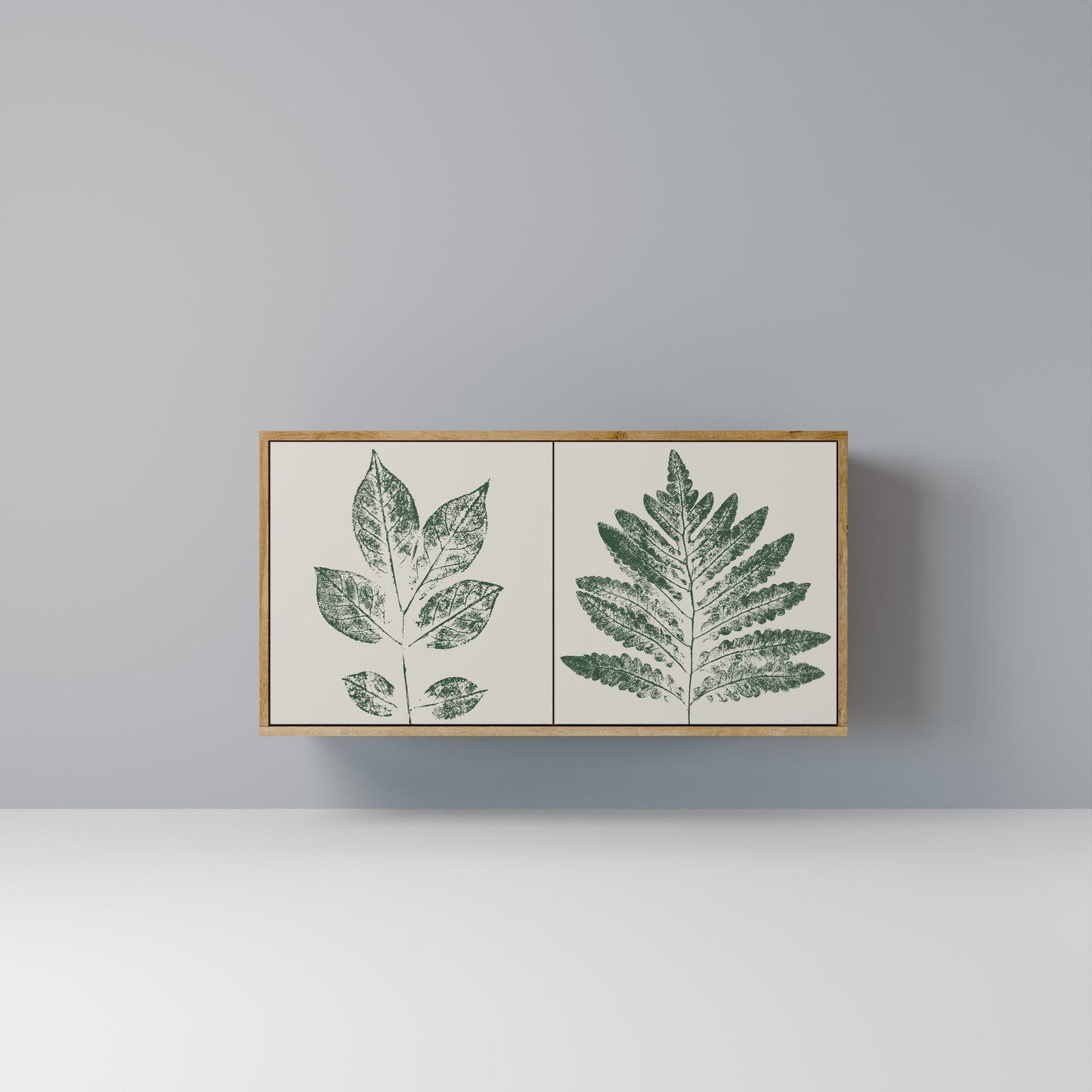 Credenza a 2 ante GREEN LEAFY STAMPS in effetto rovere