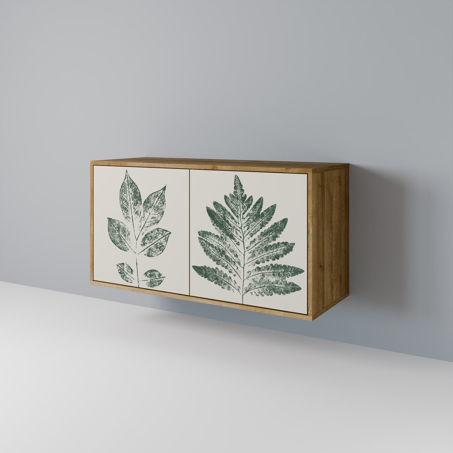 Credenza a 2 ante GREEN LEAFY STAMPS in effetto rovere