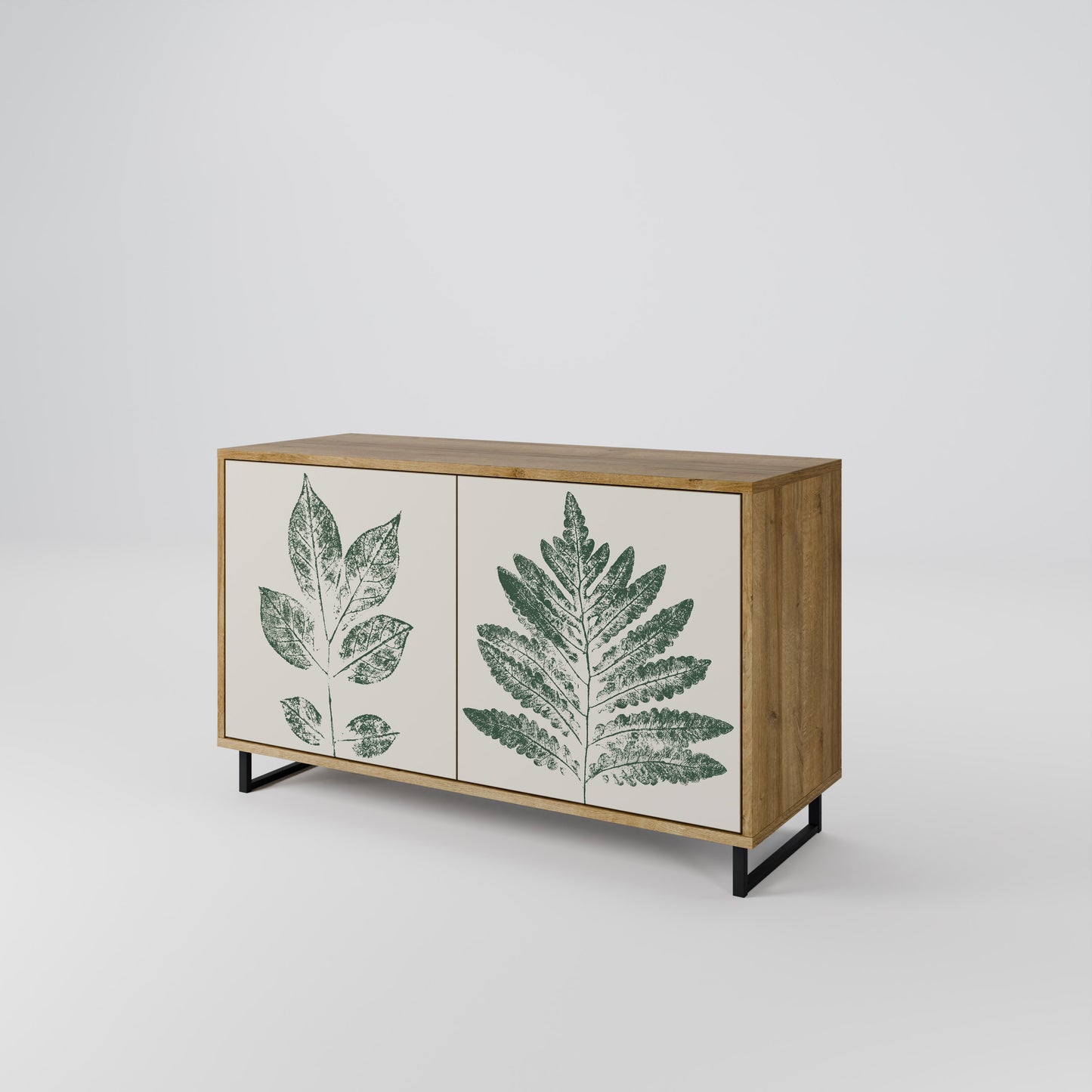 Credenza a 2 ante GREEN LEAFY STAMPS in effetto rovere