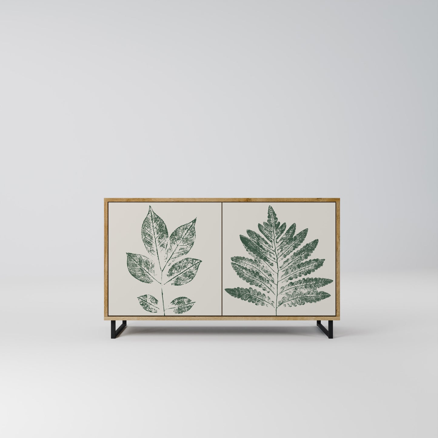 Credenza a 2 ante GREEN LEAFY STAMPS in effetto rovere