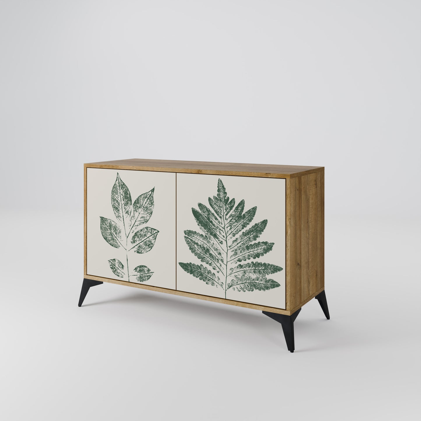 Credenza a 2 ante GREEN LEAFY STAMPS in effetto rovere