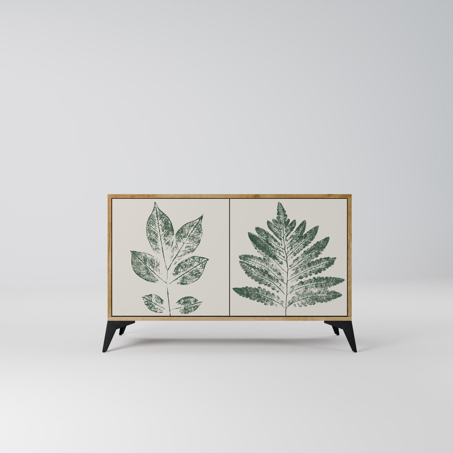 Credenza a 2 ante GREEN LEAFY STAMPS in effetto rovere