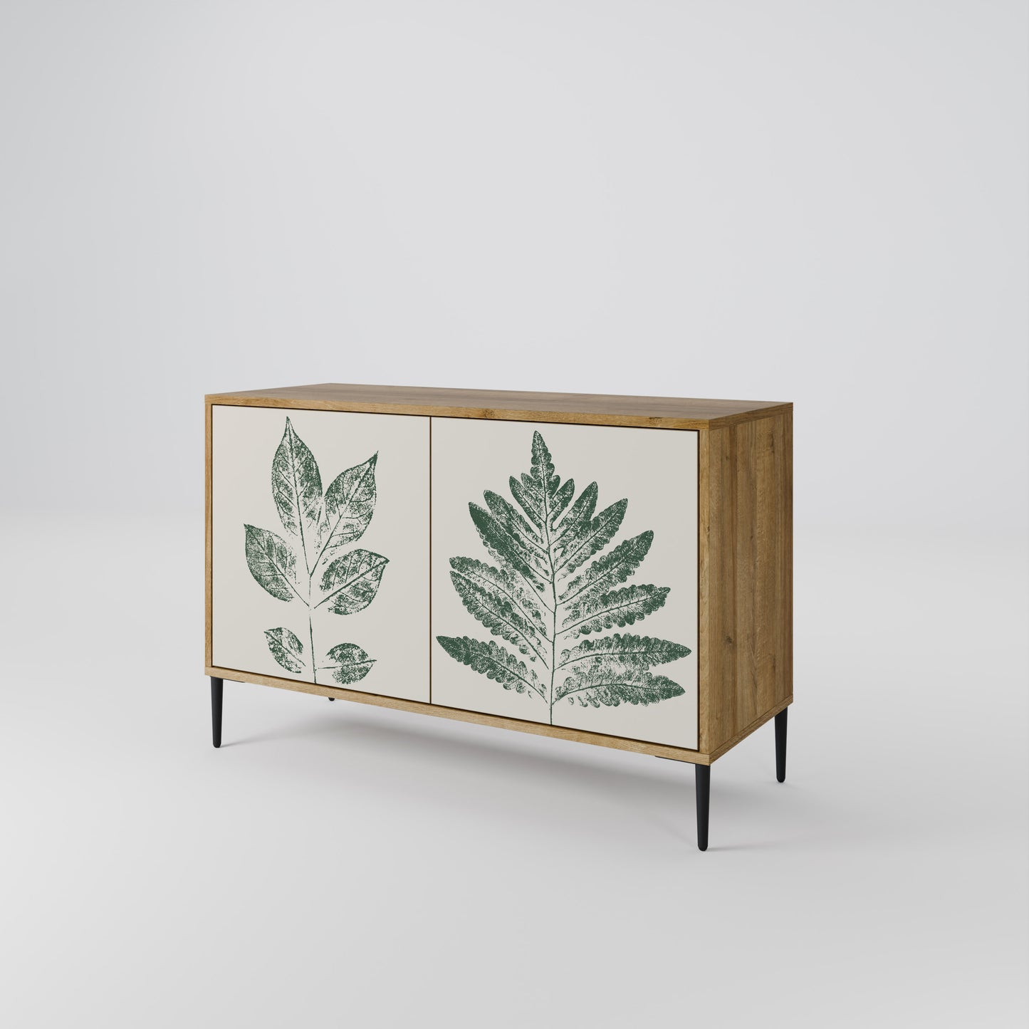 Credenza a 2 ante GREEN LEAFY STAMPS in effetto rovere
