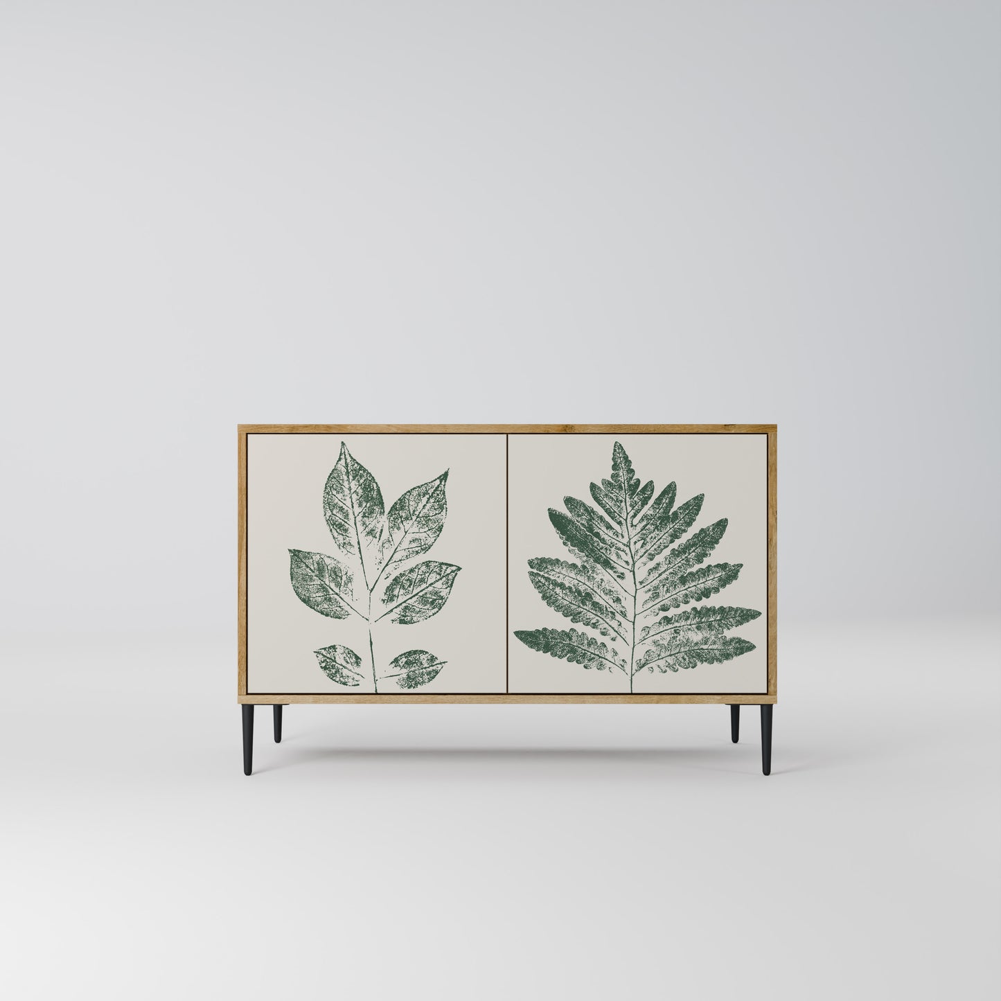 Credenza a 2 ante GREEN LEAFY STAMPS in effetto rovere