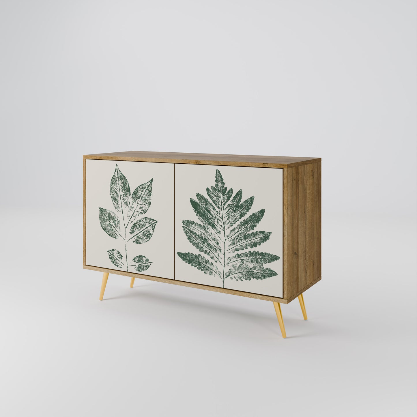 Credenza a 2 ante GREEN LEAFY STAMPS in effetto rovere