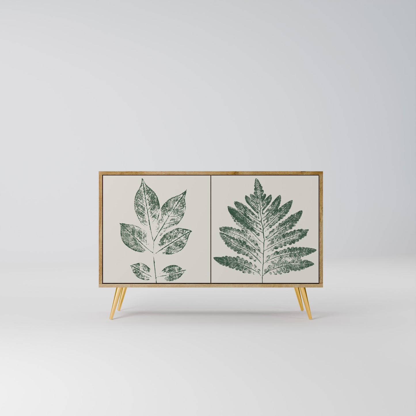 Credenza a 2 ante GREEN LEAFY STAMPS in effetto rovere